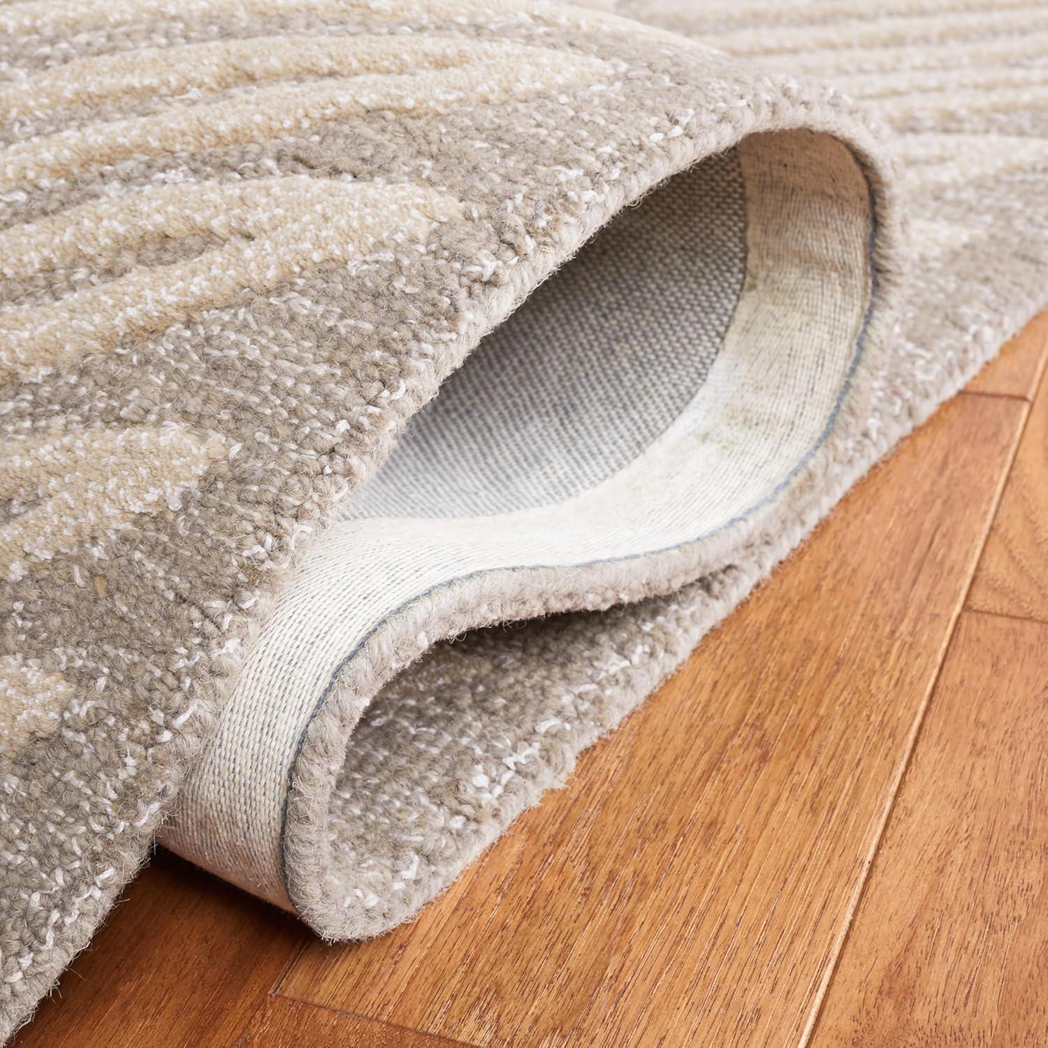 image:imageMartha Stewart x SAFAVIEH Area Rug Collection 6 Round Oolong Tea Green Handmade Wool amp Viscose Ideal for Living Room Bedroom Office Dining Space MSR3612BChamois Beige
