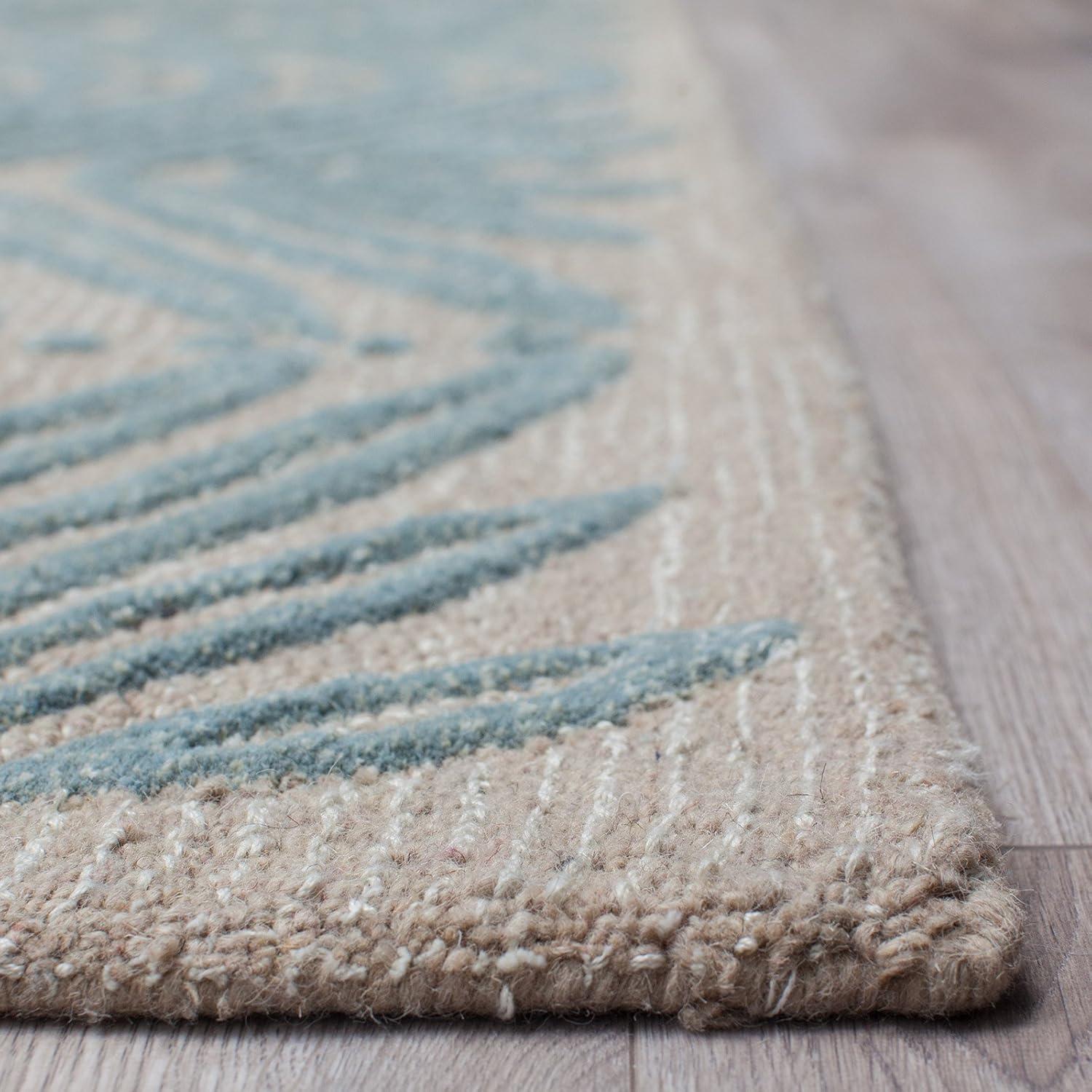 image:imageMartha Stewart x SAFAVIEH Area Rug Collection 6 Round Oolong Tea Green Handmade Wool amp Viscose Ideal for Living Room Bedroom Office Dining Space MSR3612BBlue Fir