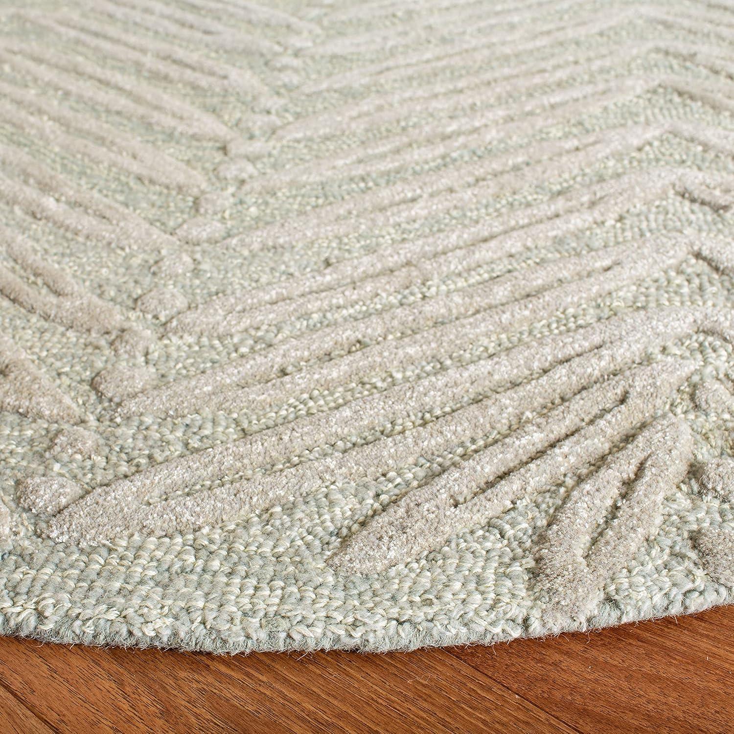 image:imageMartha Stewart x SAFAVIEH Area Rug Collection 6 Round Oolong Tea Green Handmade Wool amp Viscose Ideal for Living Room Bedroom Office Dining Space MSR3612BMilk Pail Green