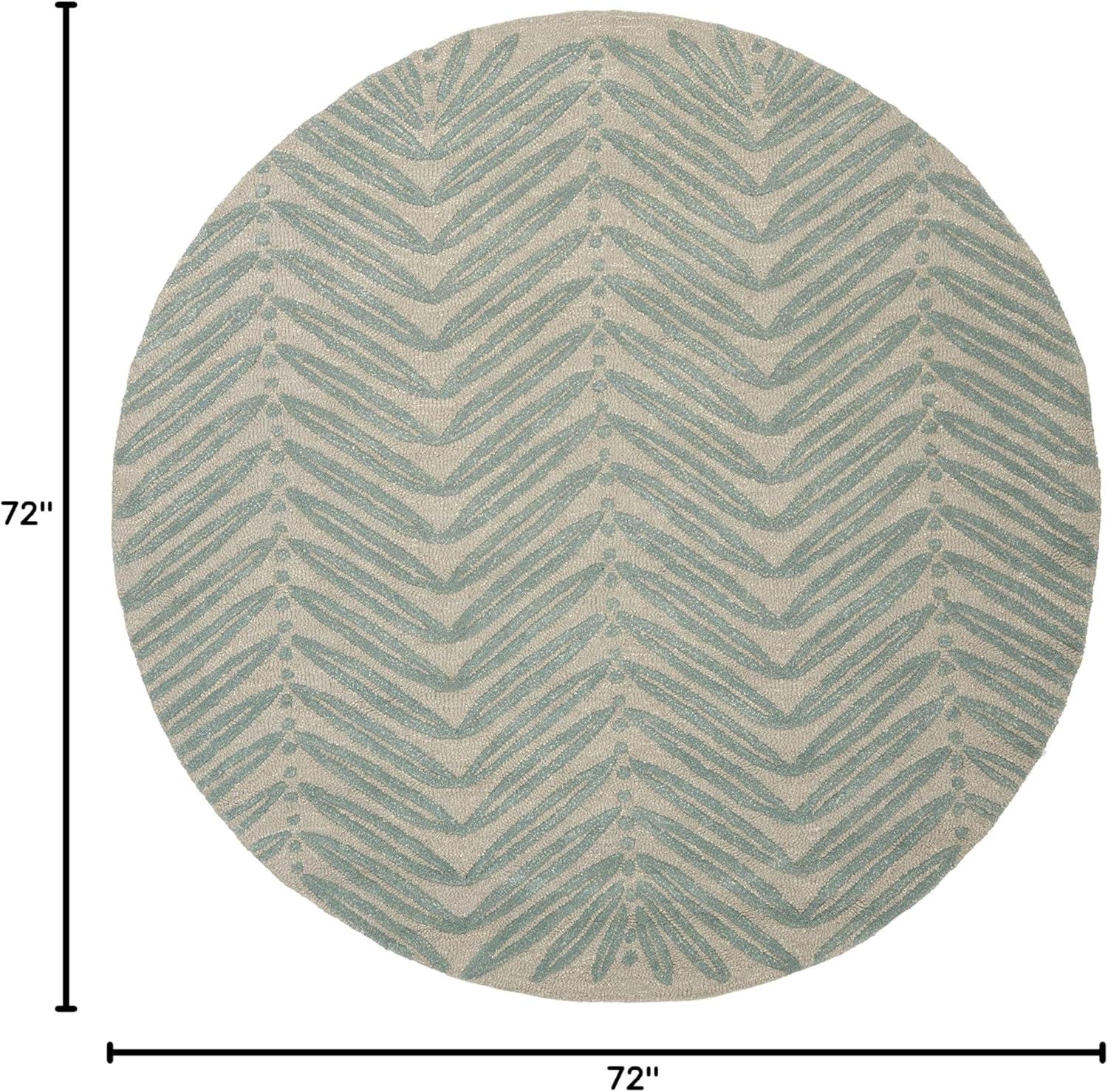 image:imageMartha Stewart x SAFAVIEH Area Rug Collection 6 Round Oolong Tea Green Handmade Wool amp Viscose Ideal for Living Room Bedroom Office Dining Space MSR3612BBlue Fir
