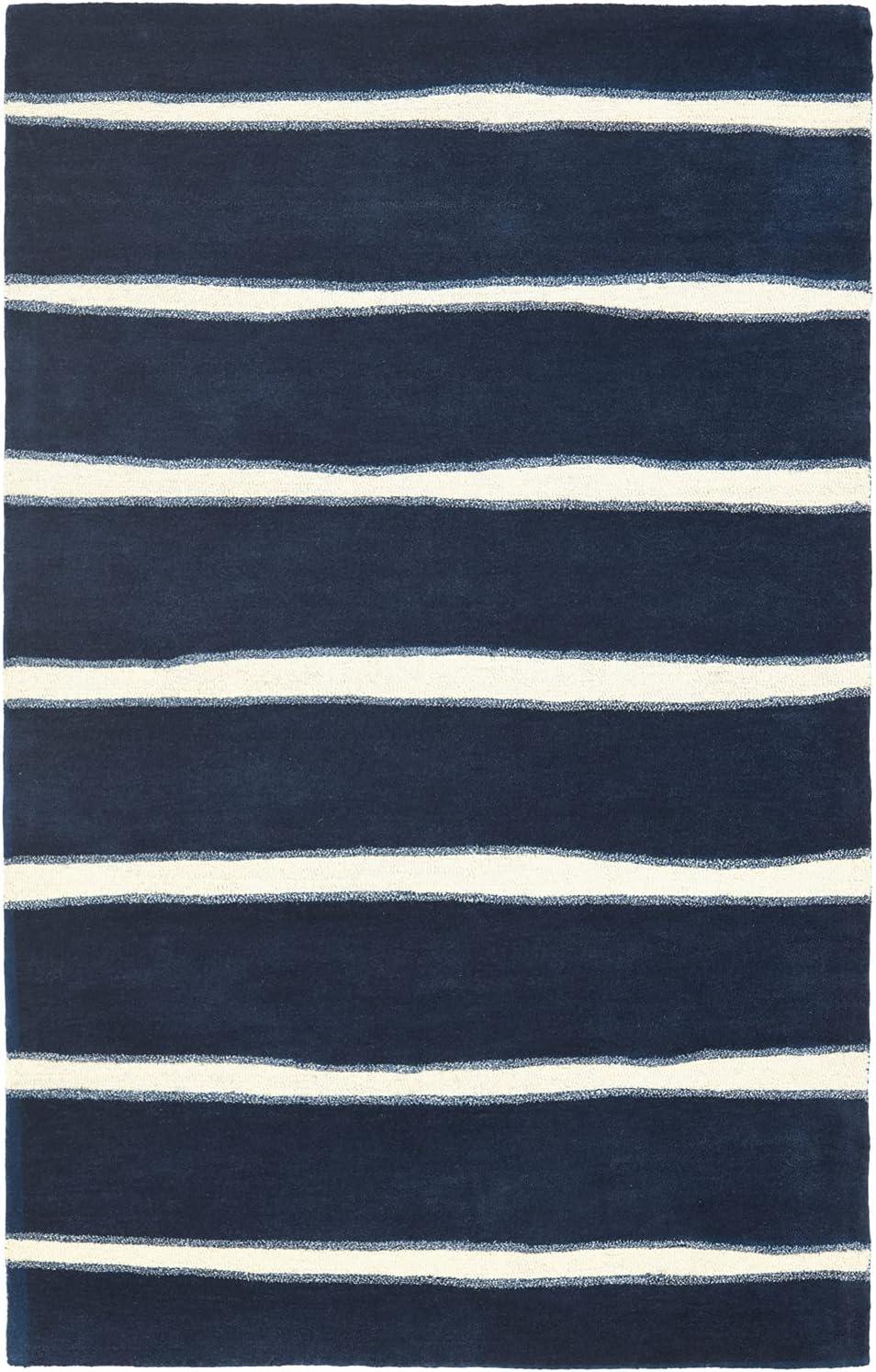 image:imageMartha Stewart x SAFAVIEH Area Rug Collection 6 Round Toffee Gold Handmade Wool amp Viscose Ideal for Living Room Bedroom Office Dining Space MSR3617BWrought IronNavy