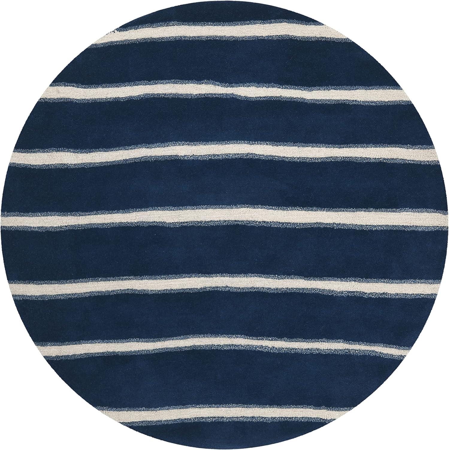 image:imageMartha Stewart x SAFAVIEH Area Rug Collection 6 Round Toffee Gold Handmade Wool amp Viscose Ideal for Living Room Bedroom Office Dining Space MSR3617BWrought IronNavy