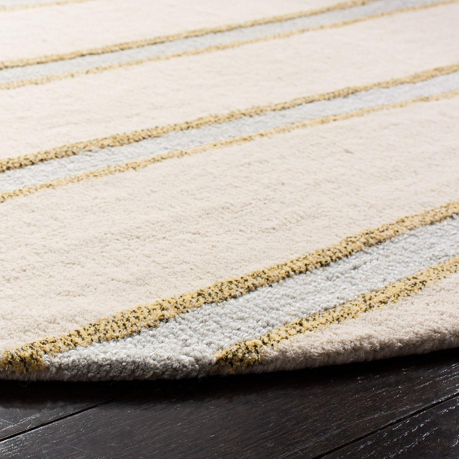 image:imageMartha Stewart x SAFAVIEH Area Rug Collection 6 Round Toffee Gold Handmade Wool amp Viscose Ideal for Living Room Bedroom Office Dining Space MSR3617BWheat Beige