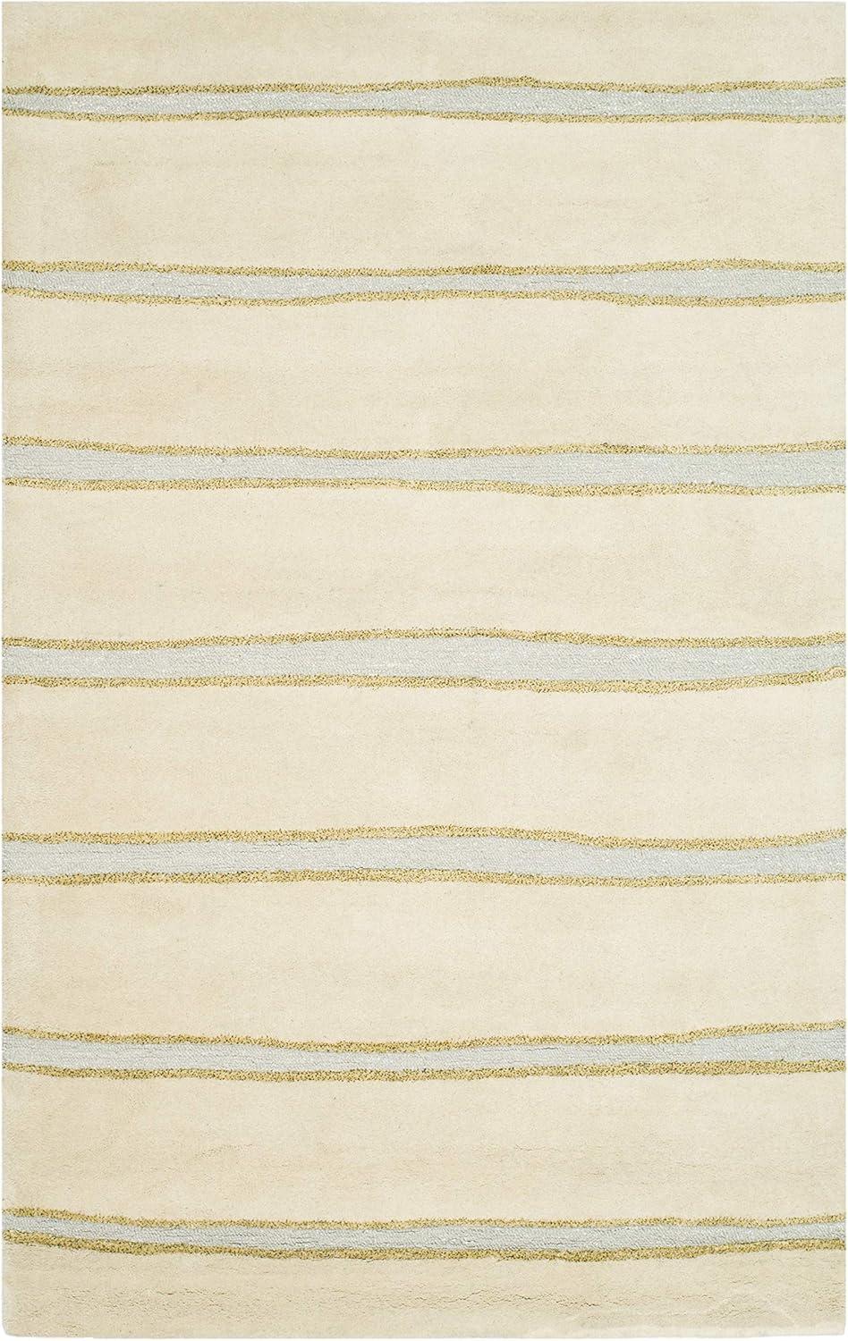 image:imageMartha Stewart x SAFAVIEH Area Rug Collection 6 Round Toffee Gold Handmade Wool amp Viscose Ideal for Living Room Bedroom Office Dining Space MSR3617BWheat Beige