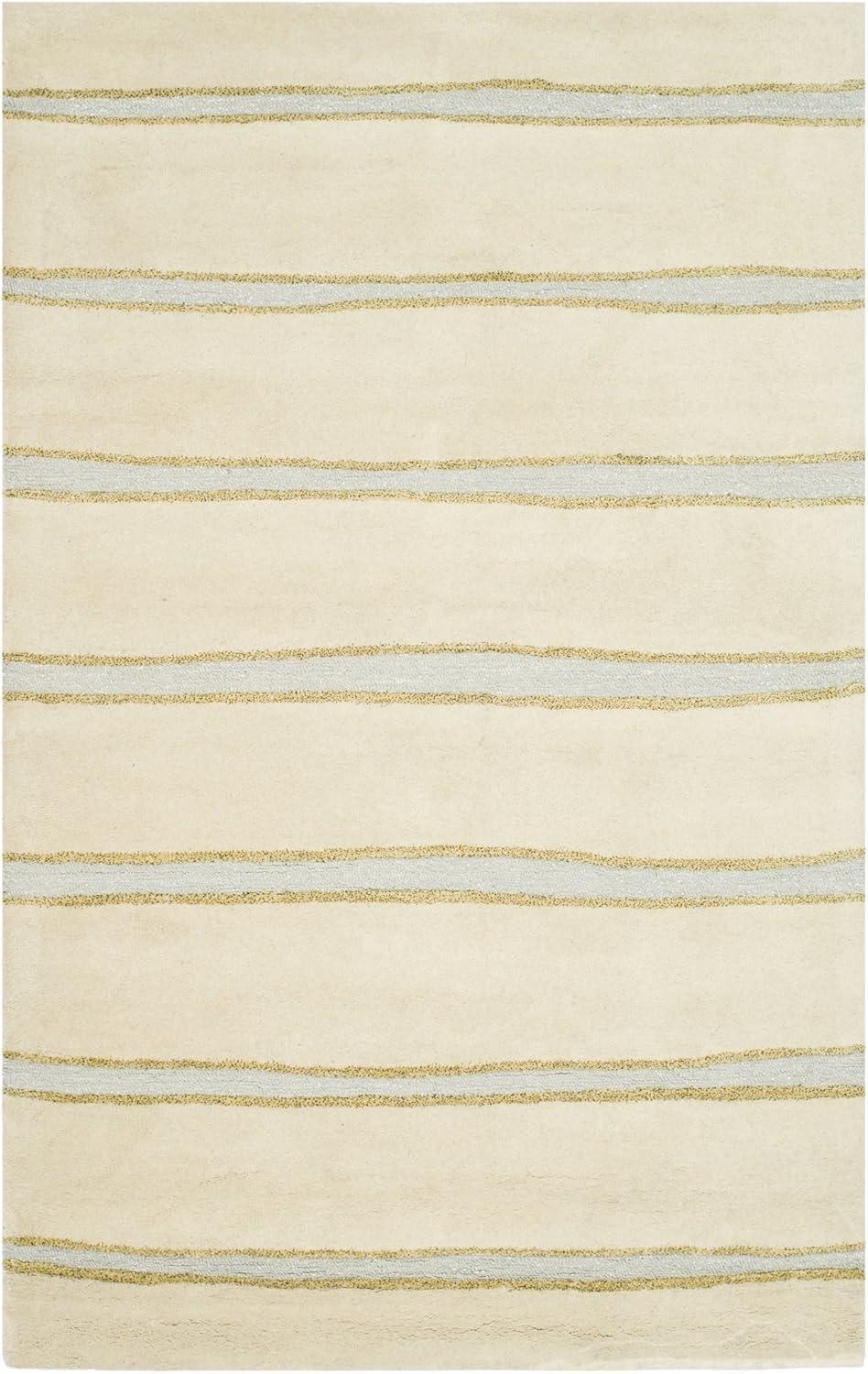 image:imageMartha Stewart x SAFAVIEH Area Rug Collection 6 Round Toffee Gold Handmade Wool amp Viscose Ideal for Living Room Bedroom Office Dining Space MSR3617BWheat Beige