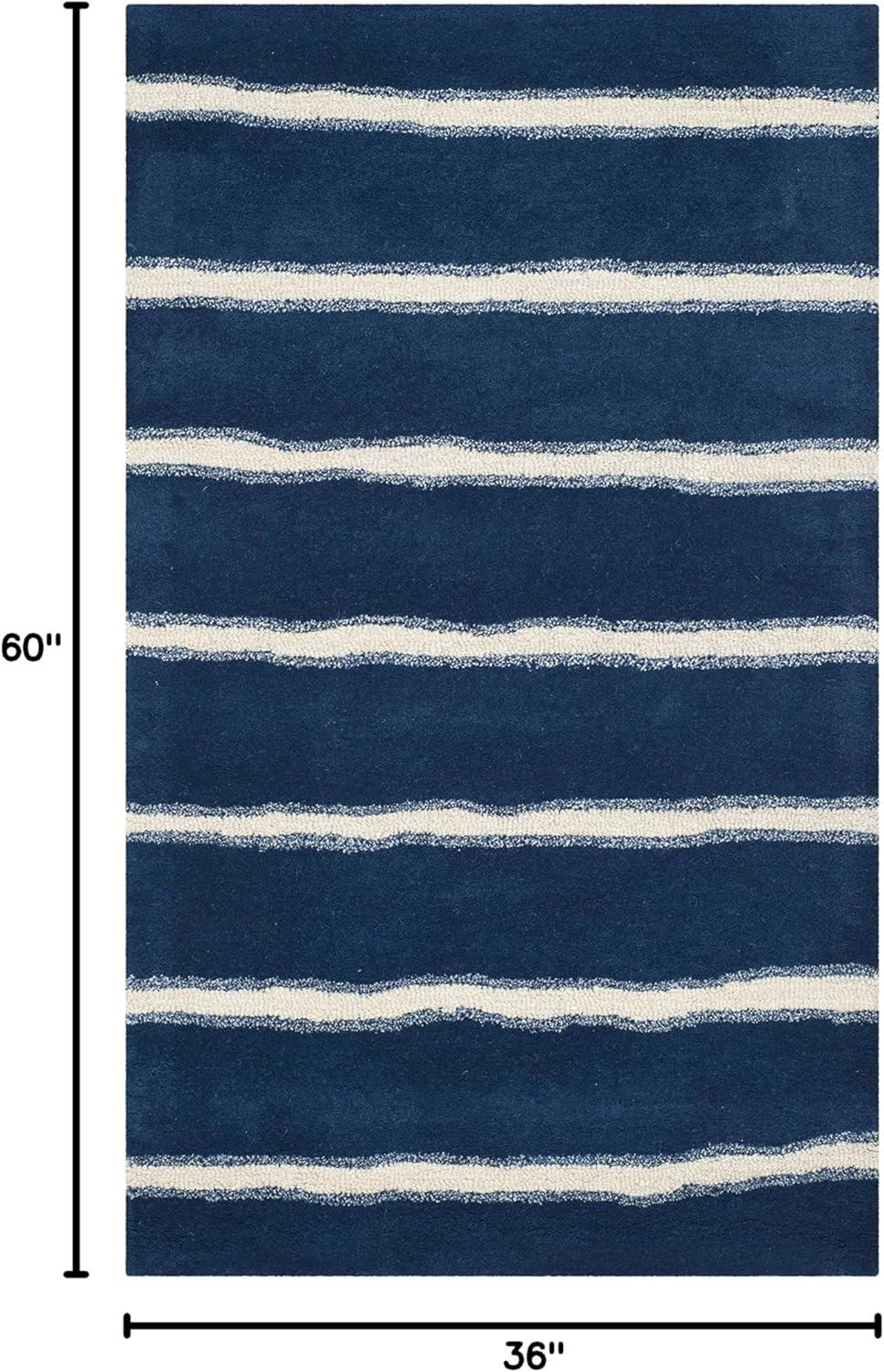 image:imageMartha Stewart x SAFAVIEH Area Rug Collection 6 Round Toffee Gold Handmade Wool amp Viscose Ideal for Living Room Bedroom Office Dining Space MSR3617BWrought IronNavy