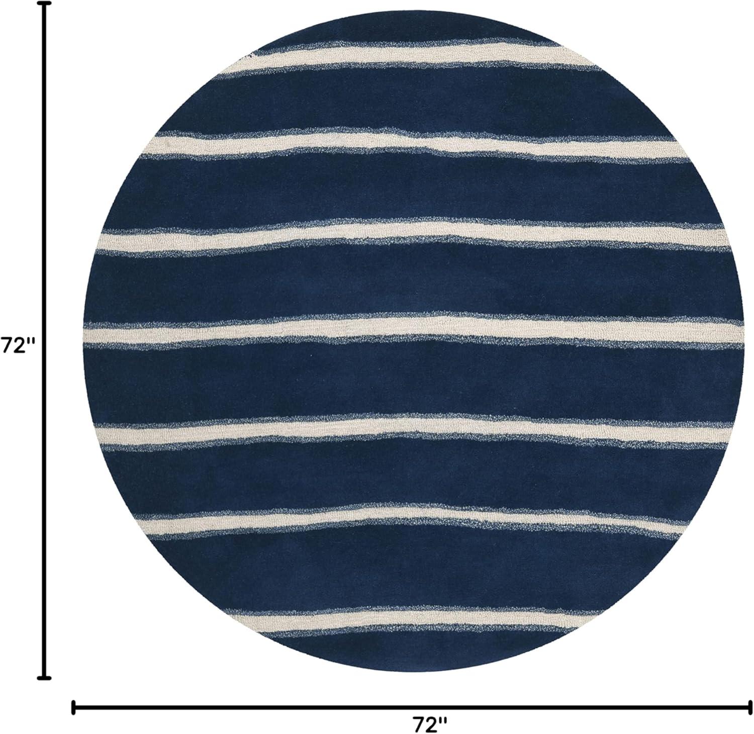 image:imageMartha Stewart x SAFAVIEH Area Rug Collection 6 Round Toffee Gold Handmade Wool amp Viscose Ideal for Living Room Bedroom Office Dining Space MSR3617BWrought IronNavy