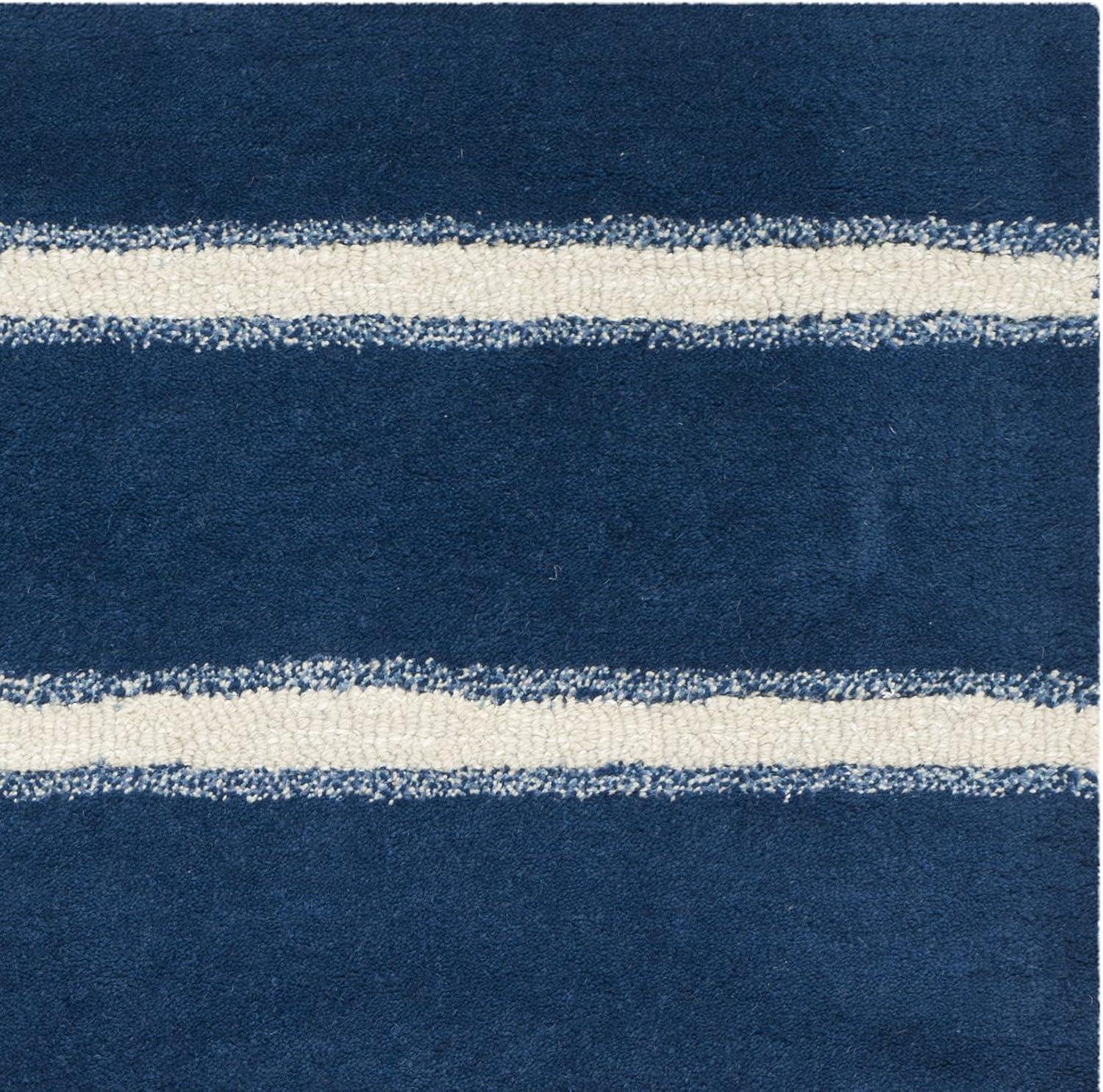 image:imageMartha Stewart x SAFAVIEH Area Rug Collection 6 Round Toffee Gold Handmade Wool amp Viscose Ideal for Living Room Bedroom Office Dining Space MSR3617BWrought IronNavy