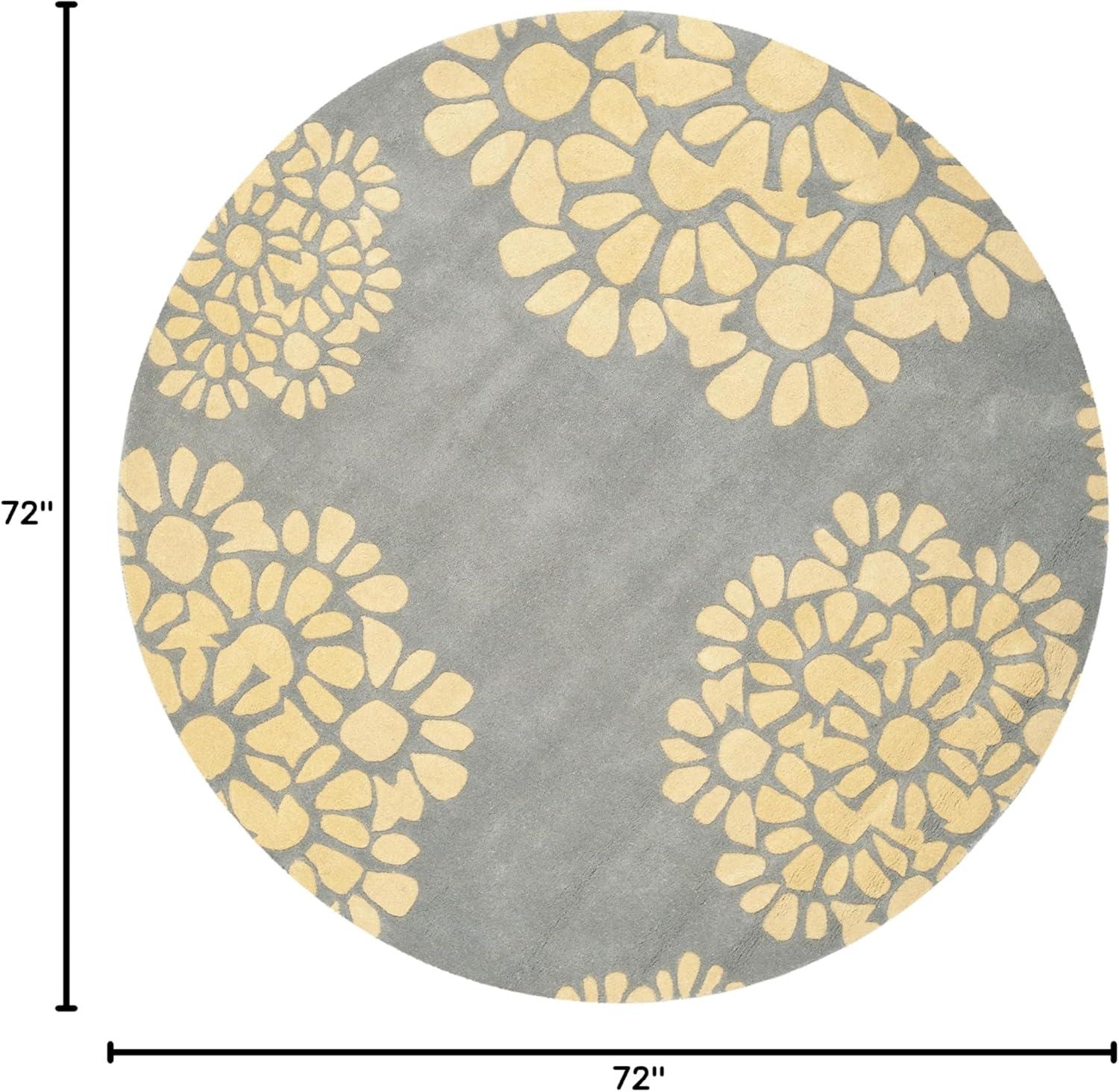 image:imageMartha Stewart x SAFAVIEH Area Rug Collection 8 Round Cement Handmade Wool Ideal for Living Room Bedroom Office Dining Space MSR4730BCement