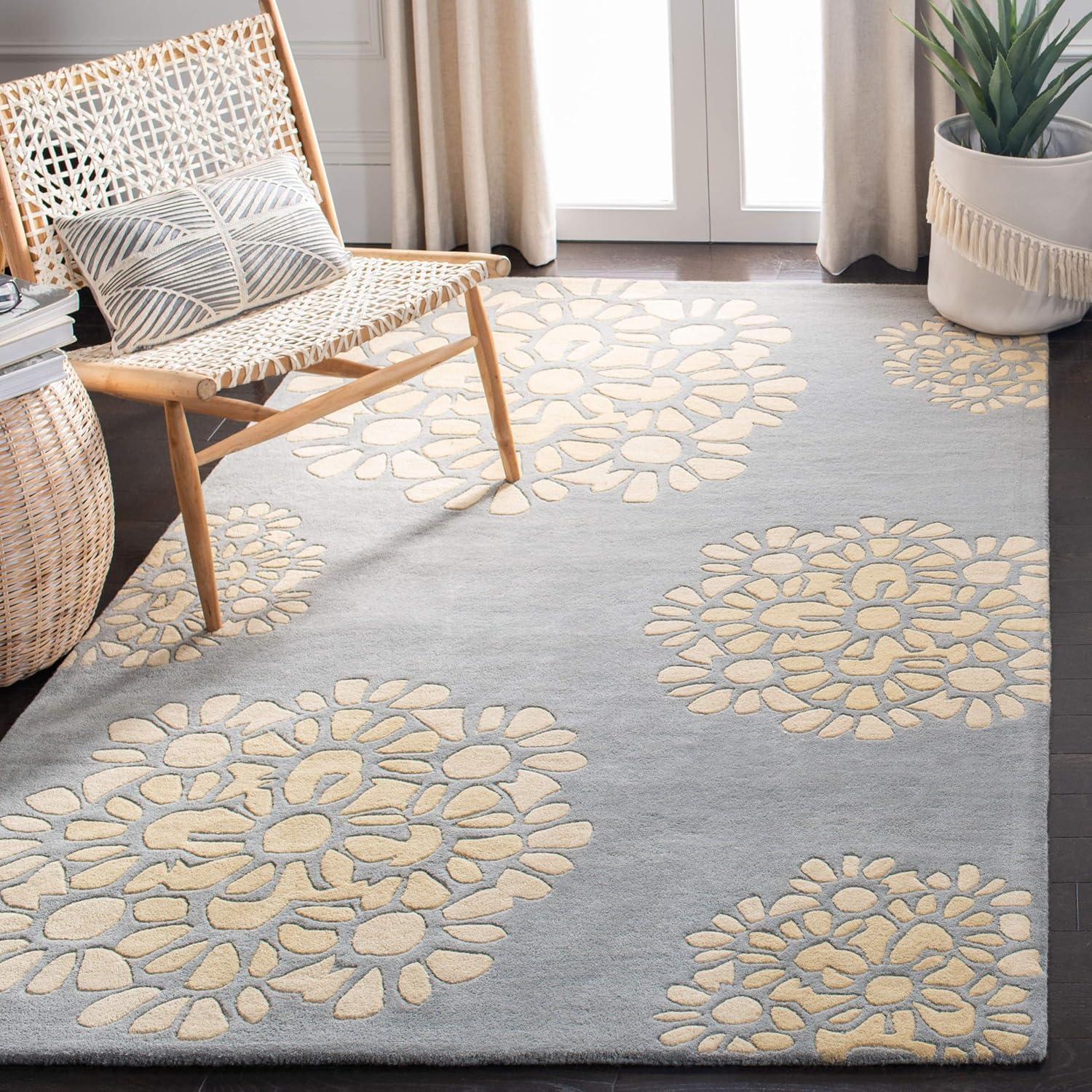 image:imageMartha Stewart x SAFAVIEH Area Rug Collection 8 Round Cement Handmade Wool Ideal for Living Room Bedroom Office Dining Space MSR4730BCement
