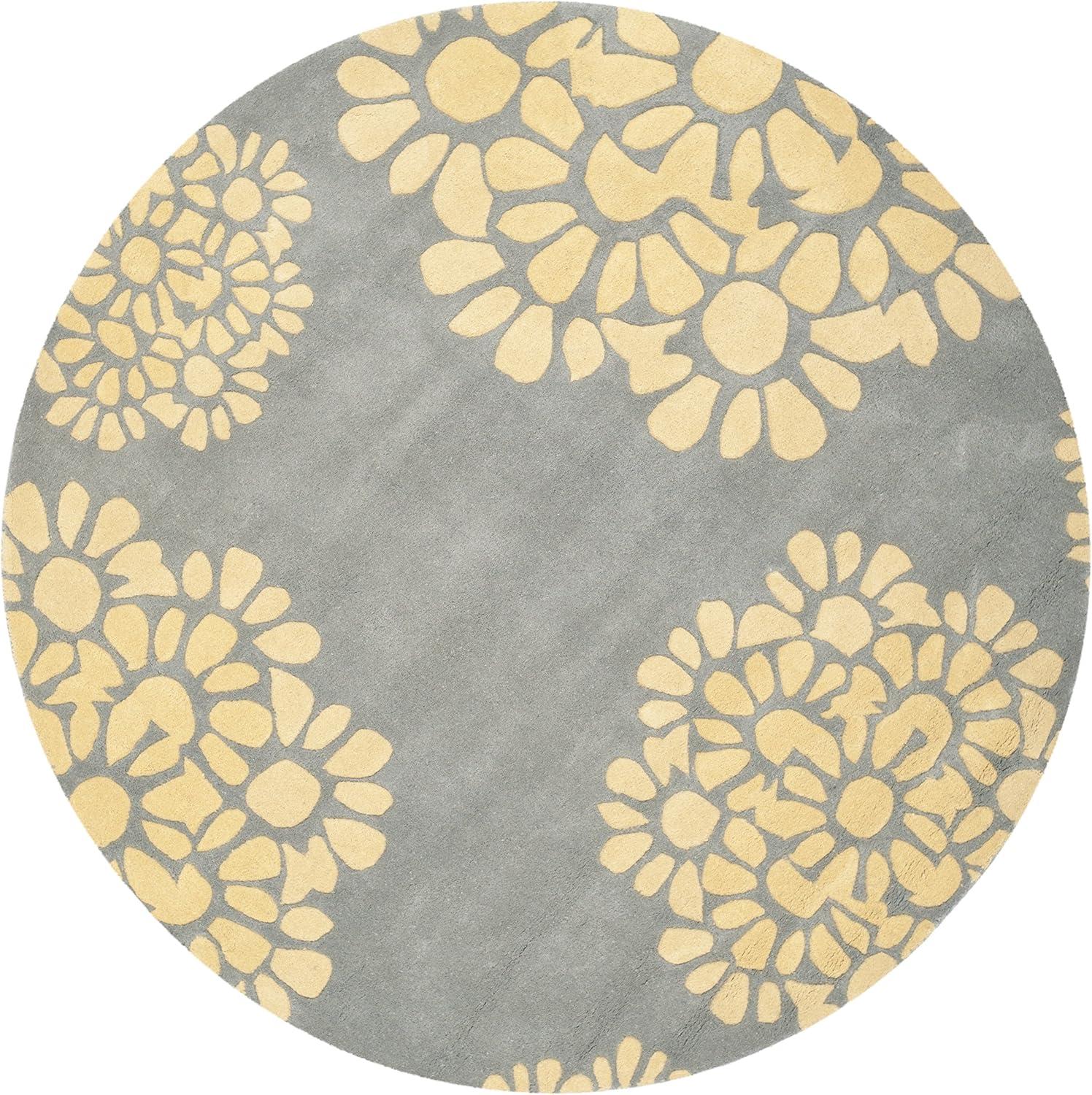 image:imageMartha Stewart x SAFAVIEH Area Rug Collection 8 Round Cement Handmade Wool Ideal for Living Room Bedroom Office Dining Space MSR4730BCement