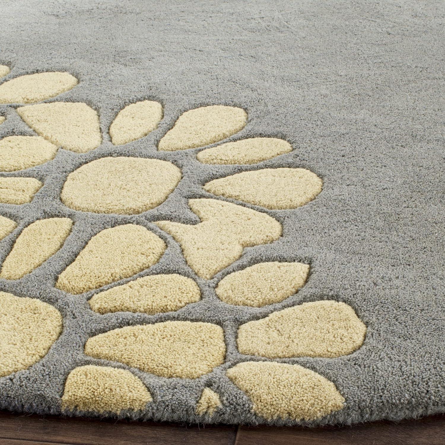 image:imageMartha Stewart x SAFAVIEH Area Rug Collection 8 Round Cement Handmade Wool Ideal for Living Room Bedroom Office Dining Space MSR4730BCement