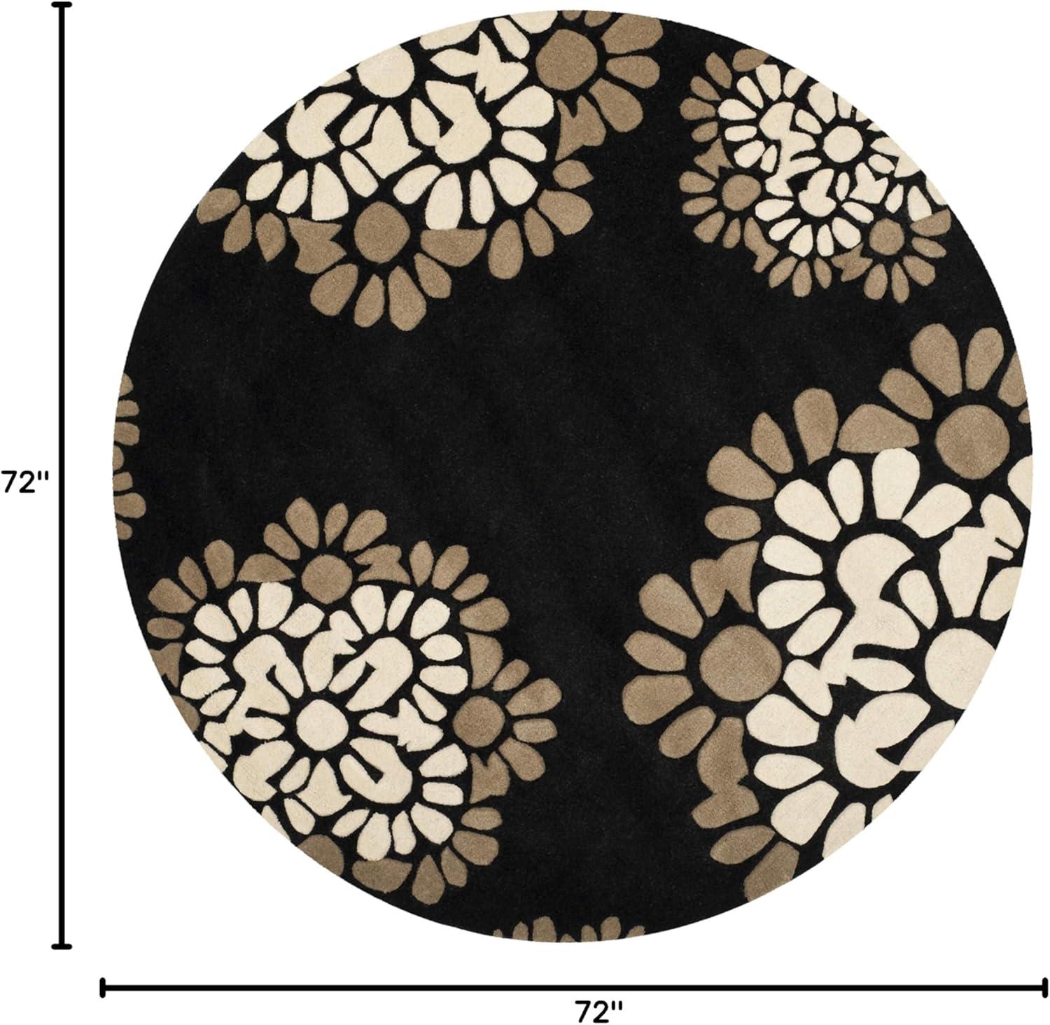 image:imageMartha Stewart x SAFAVIEH Area Rug Collection 8 Round Cement Handmade Wool Ideal for Living Room Bedroom Office Dining Space MSR4730BSilhouette
