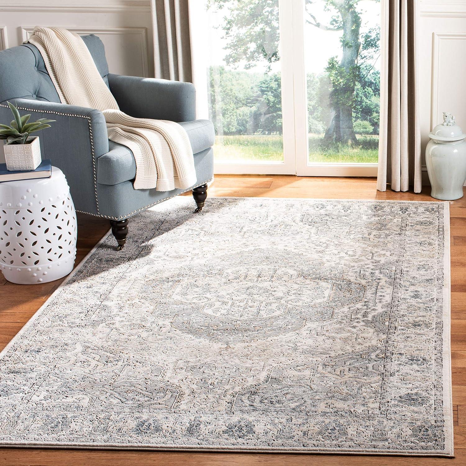 image:imageMartha Stewart x SAFAVIEH Area Rug Collection 8 x 10 Ivory amp Grey NonShedding amp Easy Cleaning Ideal for Living Room Bedroom Office Dining Space MSR867AIvoryGrey