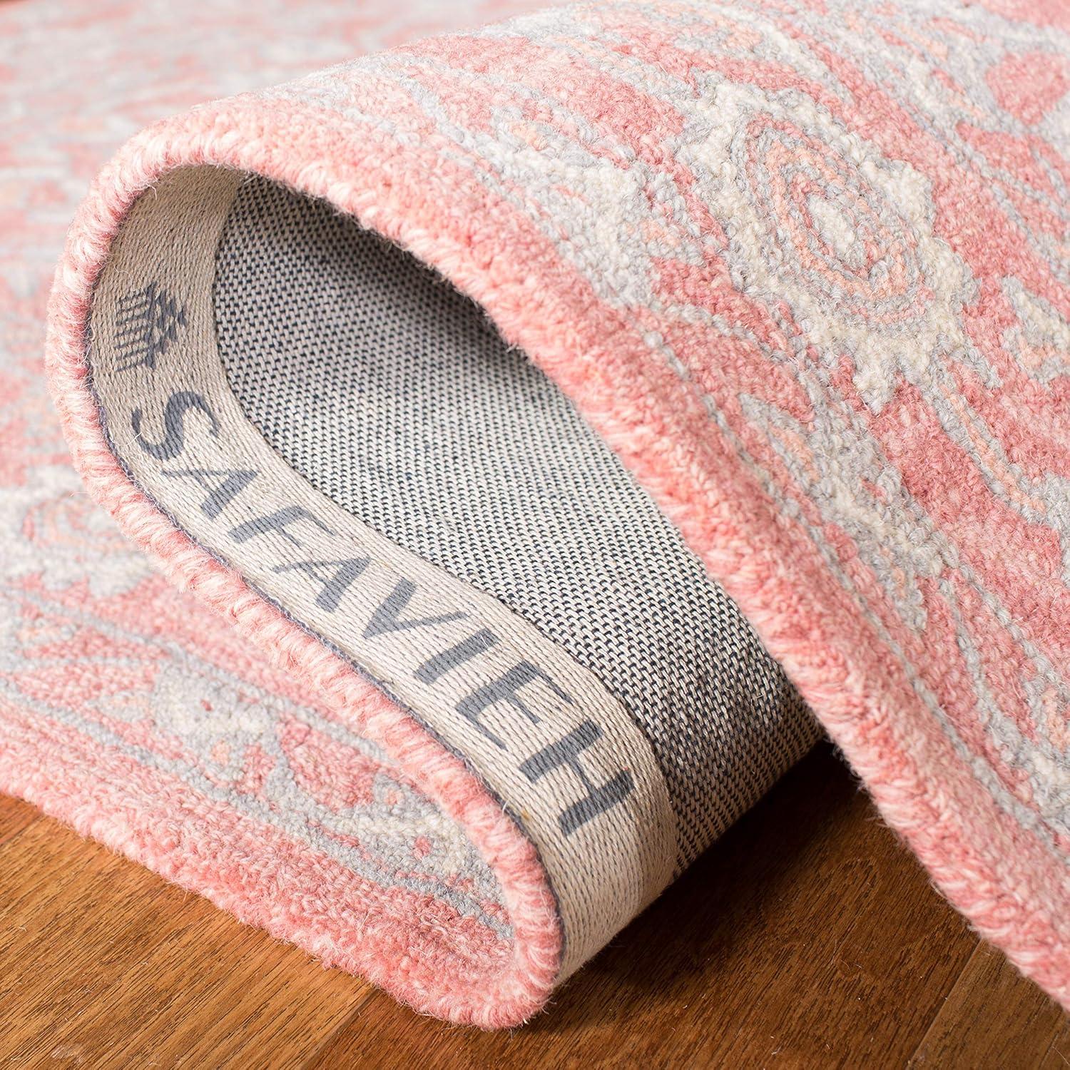image:imageMartha Stewart x SAFAVIEH Area Rug Collection 8 x 10 Persimmon Red Handmade Wool amp Viscose Ideal for Living Room Bedroom Office Dining Space MSR3611AFrancesca Black