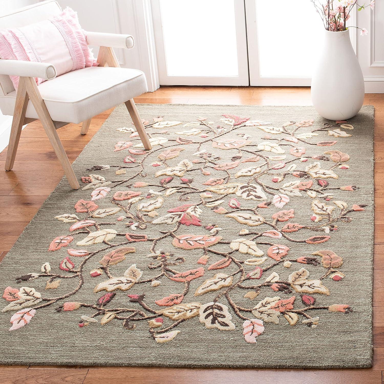 image:imageMartha Stewart x SAFAVIEH Area Rug Collection 8 x 10 Persimmon Red Handmade Wool amp Viscose Ideal for Living Room Bedroom Office Dining Space MSR3611AFrancesca Black