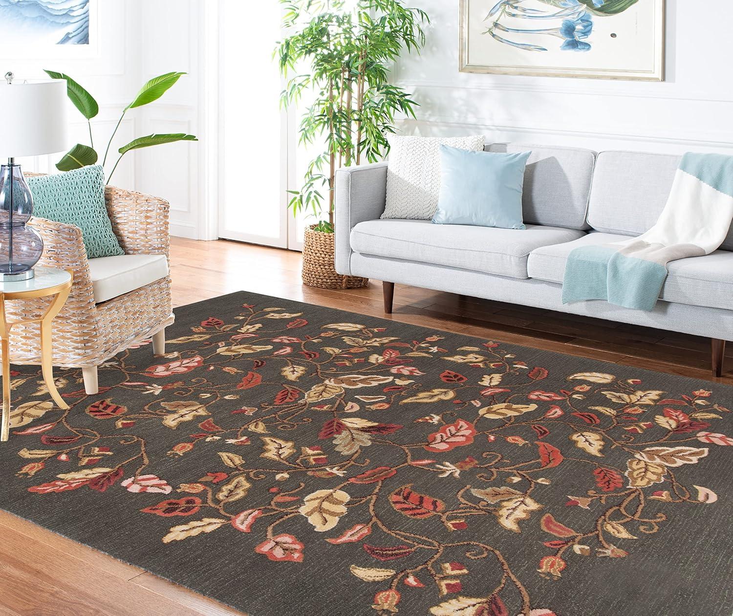 image:imageMartha Stewart x SAFAVIEH Area Rug Collection 8 x 10 Persimmon Red Handmade Wool amp Viscose Ideal for Living Room Bedroom Office Dining Space MSR3611AFrancesca Black