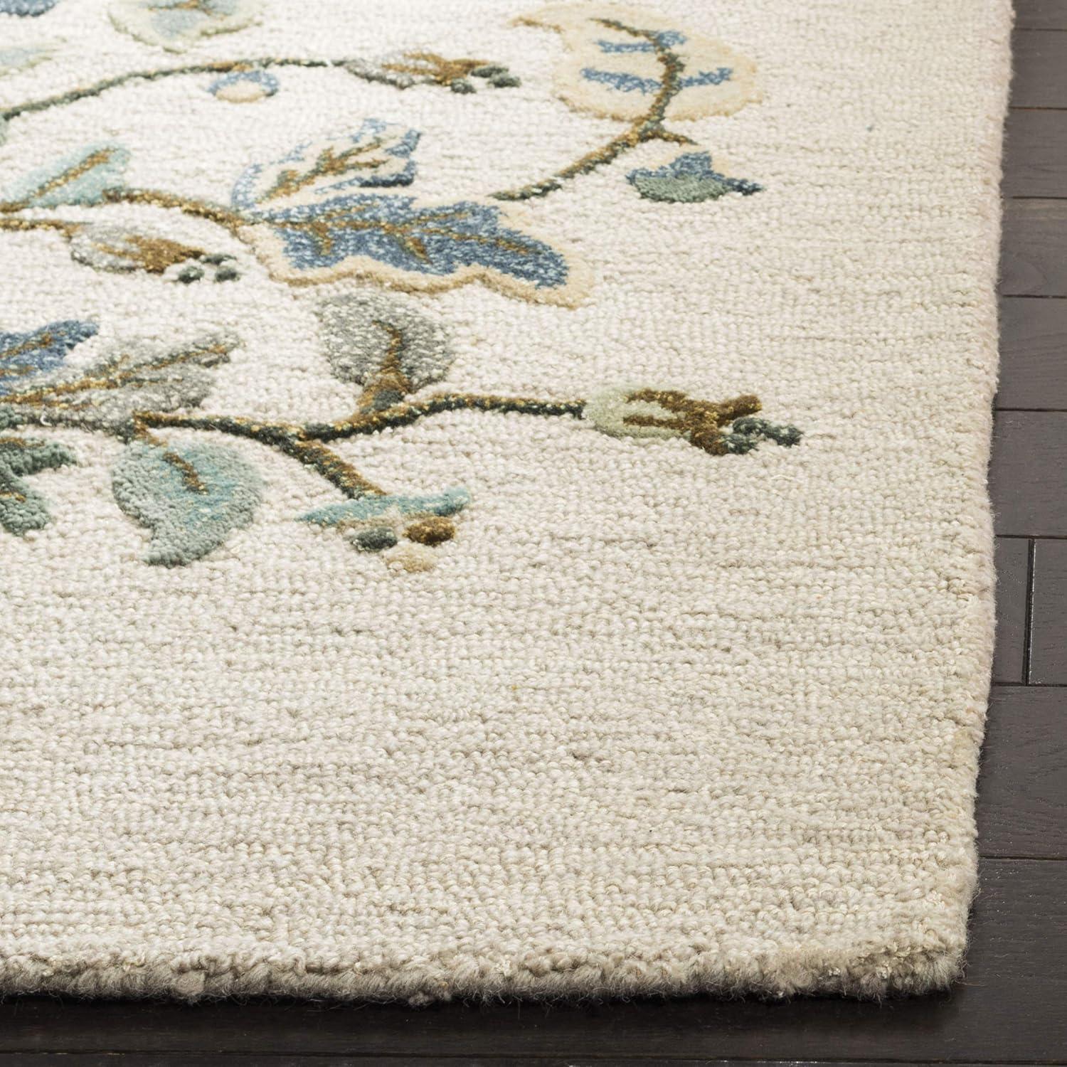 image:imageMartha Stewart x SAFAVIEH Area Rug Collection 8 x 10 Persimmon Red Handmade Wool amp Viscose Ideal for Living Room Bedroom Office Dining Space MSR3611AColonial Blue
