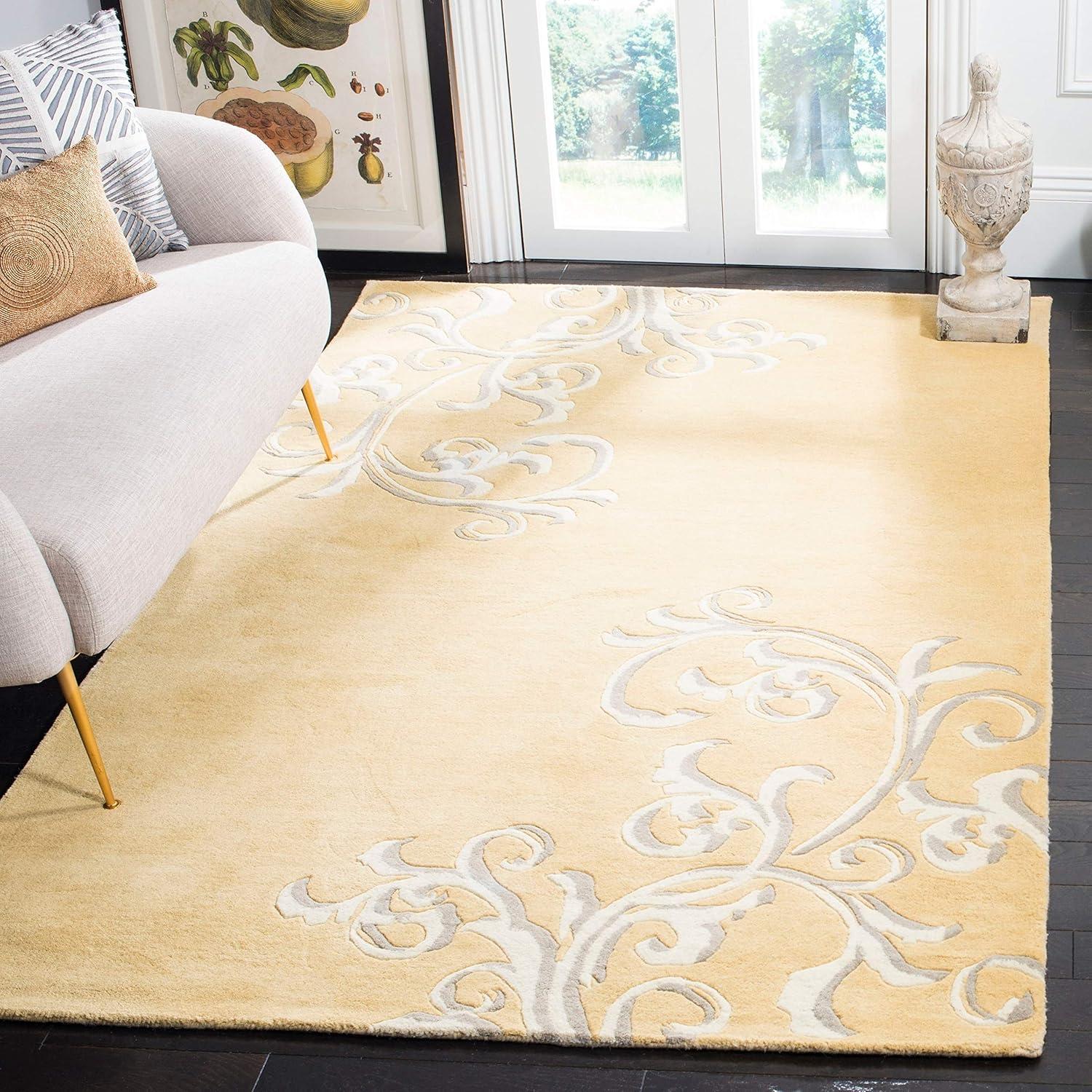image:imageMartha Stewart x SAFAVIEH Area Rug Collection 8 x 10 Soft Yellow Handmade Wool Ideal for Living Room Bedroom Office Dining Space MSR4623ASoft Aqua