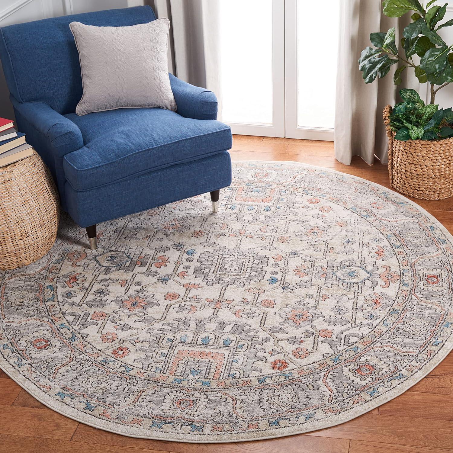 image:imageMartha Stewart x SAFAVIEH Area Rug Collection 9 x 12 Light Blue amp Ivory NonShedding amp Easy Cleaning Ideal for Living Room Bedroom Office Dining Space MSR877MGreyIvory