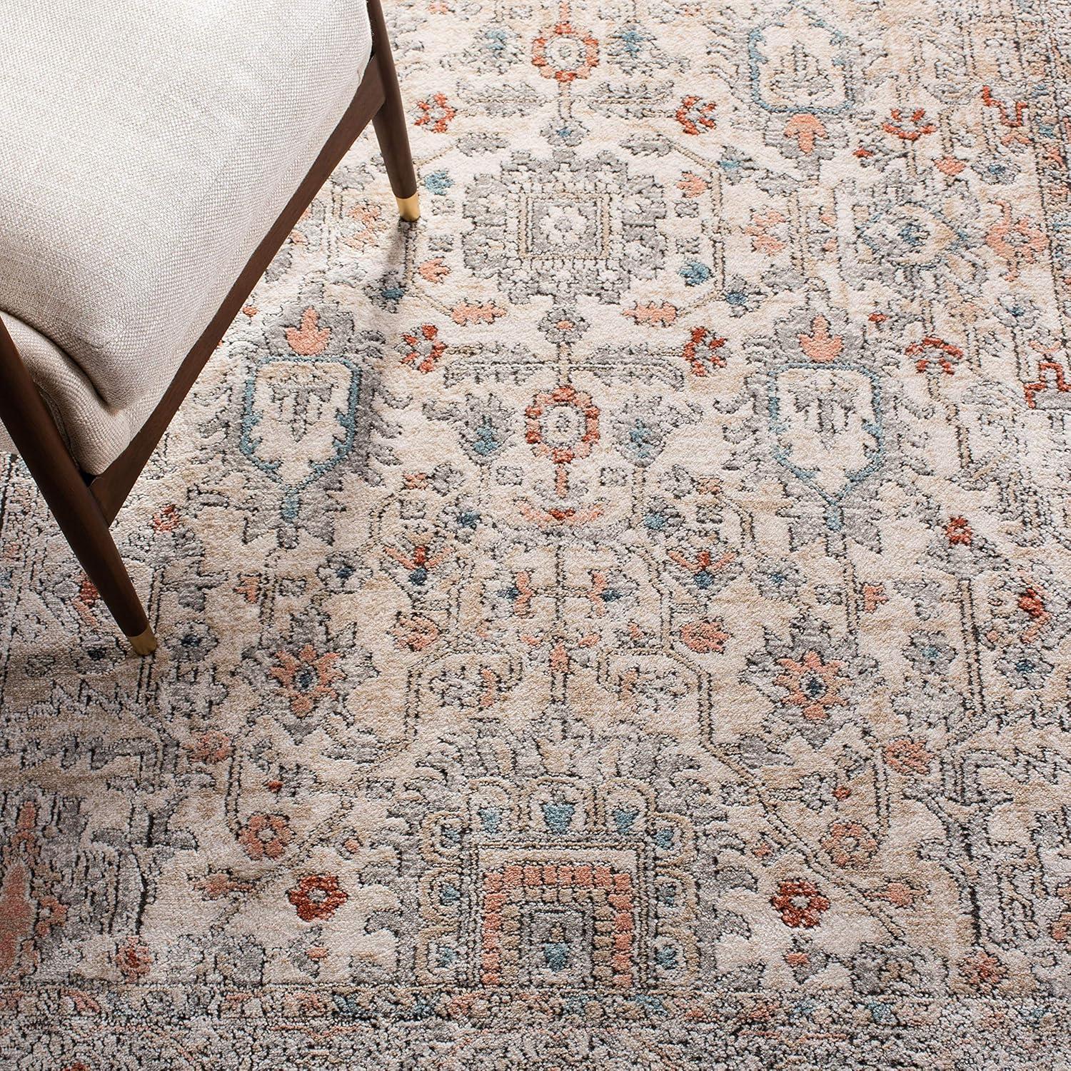 image:imageMartha Stewart x SAFAVIEH Area Rug Collection 9 x 12 Light Blue amp Ivory NonShedding amp Easy Cleaning Ideal for Living Room Bedroom Office Dining Space MSR877MGreyIvory