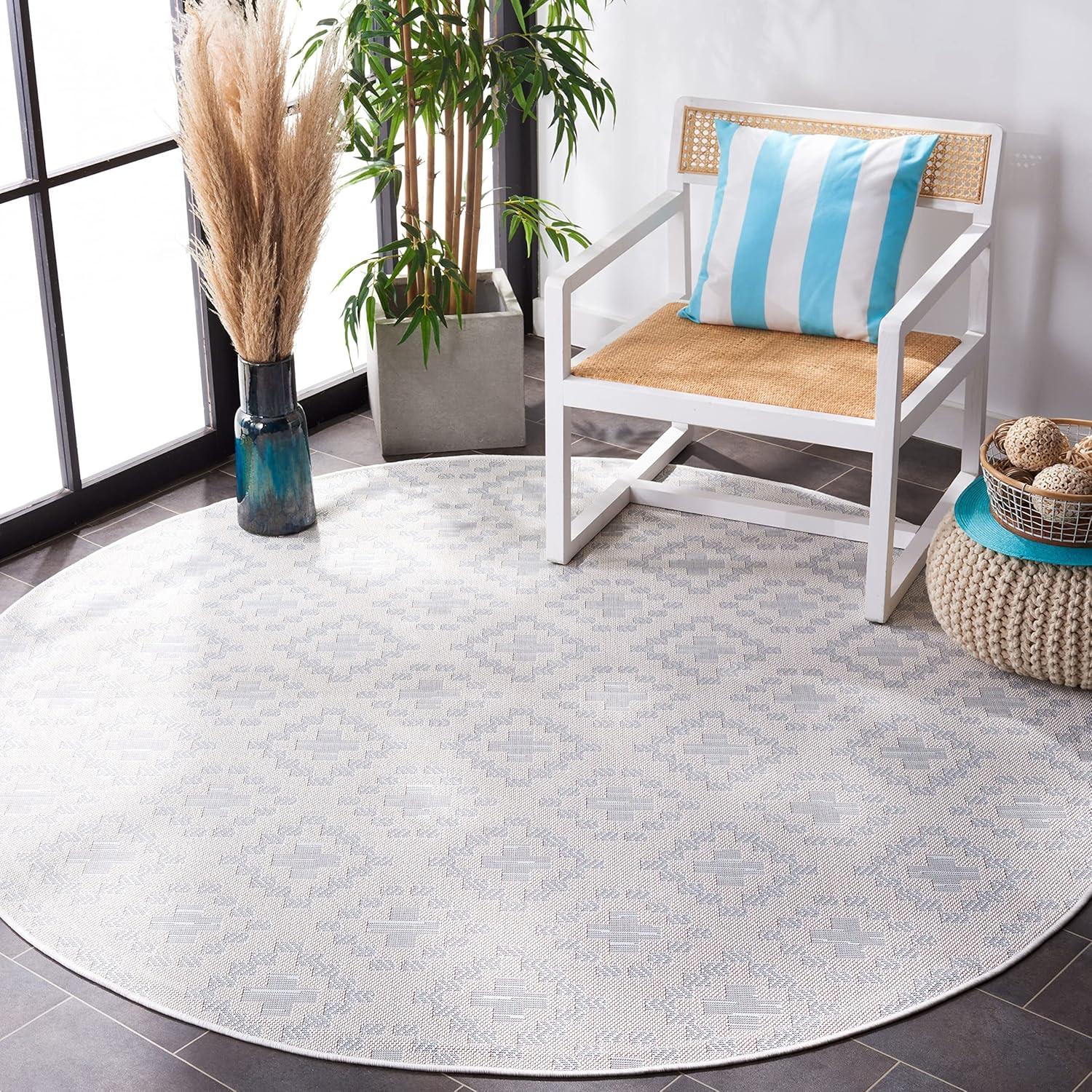 image:imageMartha Stewart x SAFAVIEH Outdoor Area Rug Collection 45 x 65 Ivory amp Grey Weather Resistant amp Washable Ideal for Patio Backyard Mudroom Deck Accent Space MSRO307FIvoryGrey
