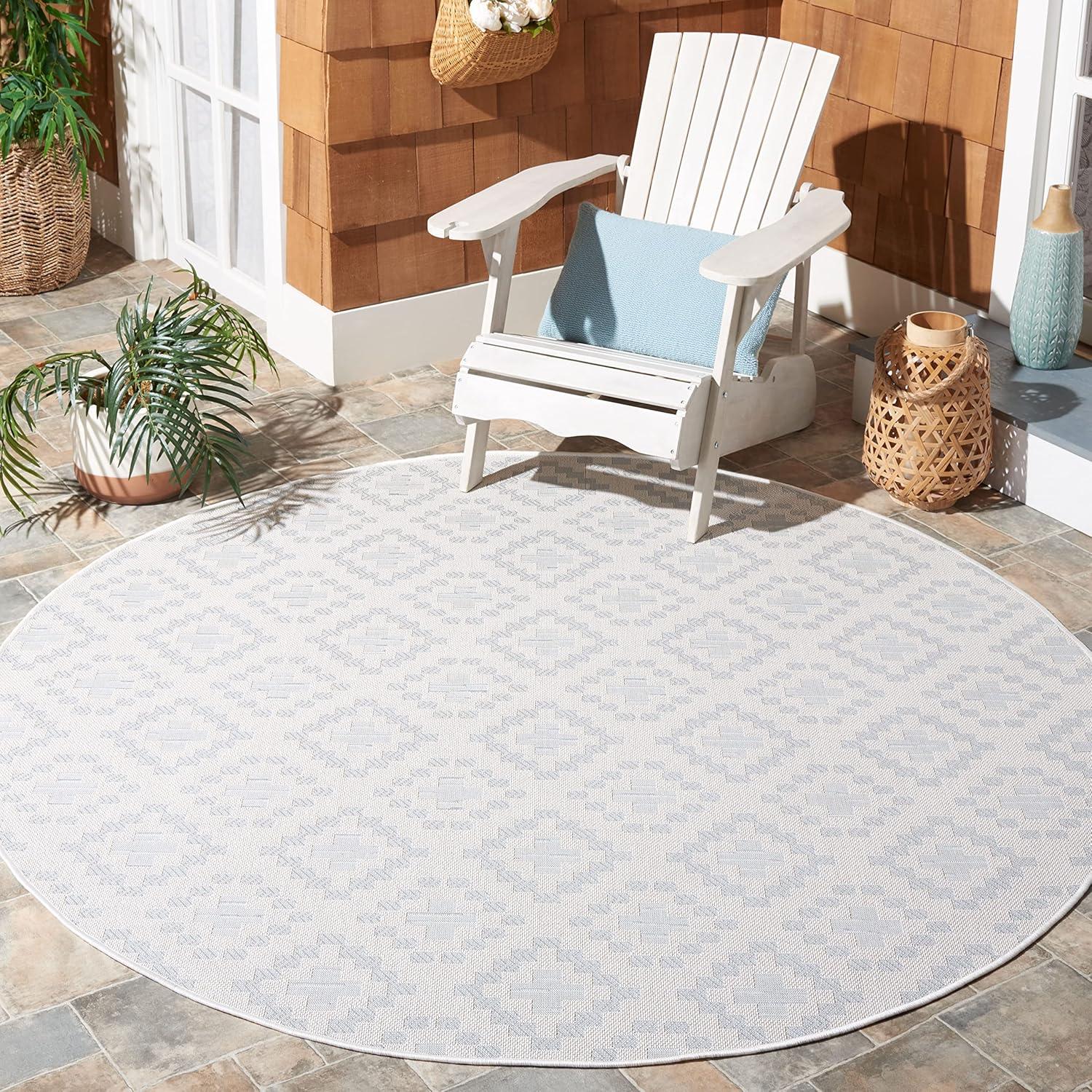 image:imageMartha Stewart x SAFAVIEH Outdoor Area Rug Collection 45 x 65 Ivory amp Grey Weather Resistant amp Washable Ideal for Patio Backyard Mudroom Deck Accent Space MSRO307FIvoryGrey