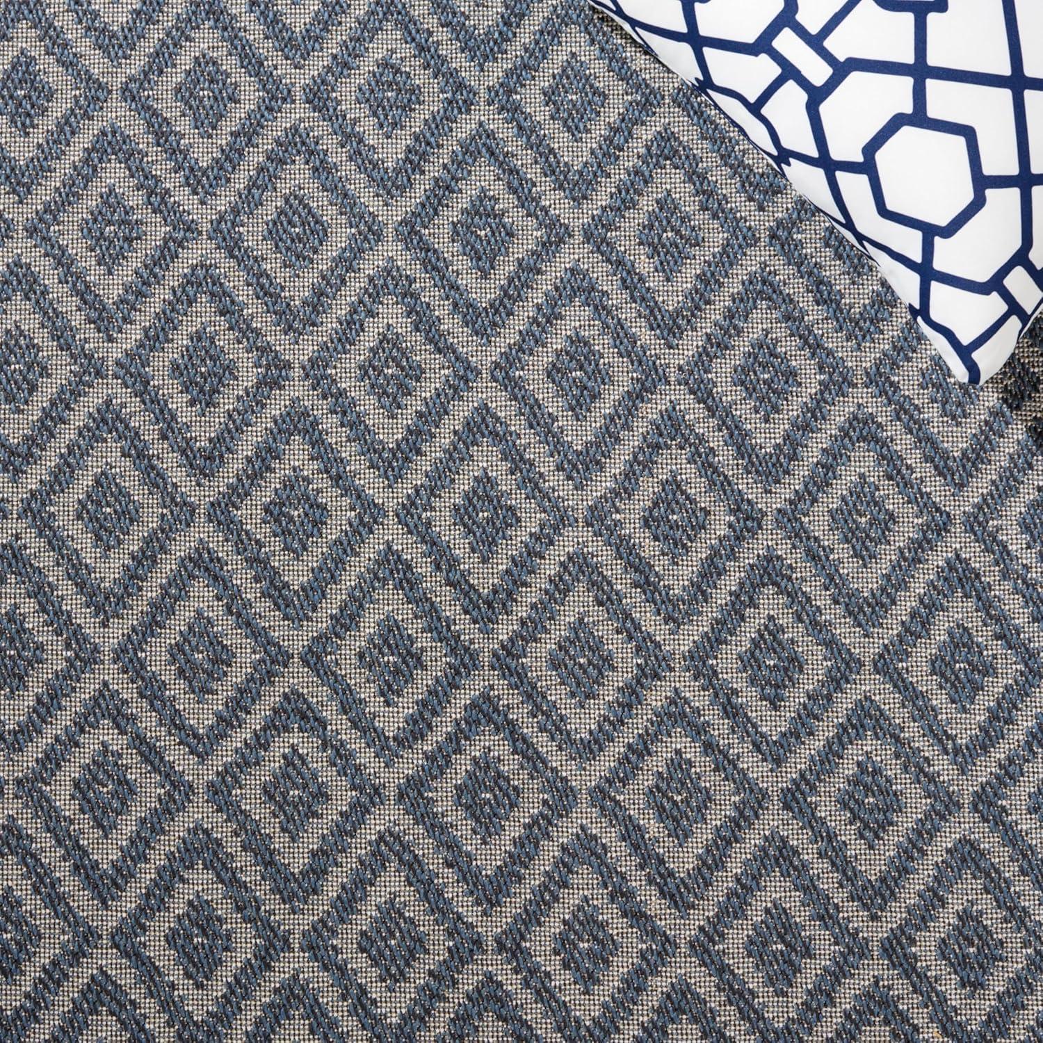 image:imageMartha Stewart x SAFAVIEH Outdoor Area Rug Collection 53 x 77 Aqua amp Cream Weather Resistant amp Washable Ideal for Patio Backyard Mudroom Deck Dining Space MSRO337JNavyIvory