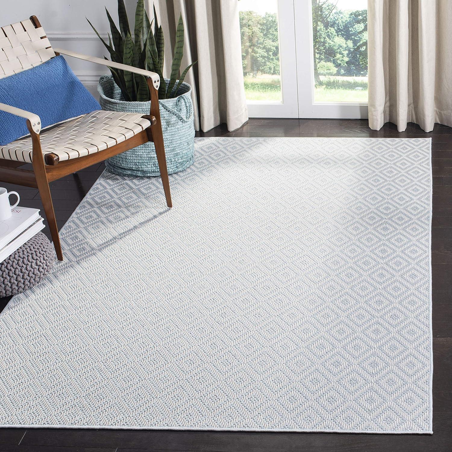 image:imageMartha Stewart x SAFAVIEH Outdoor Area Rug Collection 53 x 77 Aqua amp Cream Weather Resistant amp Washable Ideal for Patio Backyard Mudroom Deck Dining Space MSRO337JAquaCream