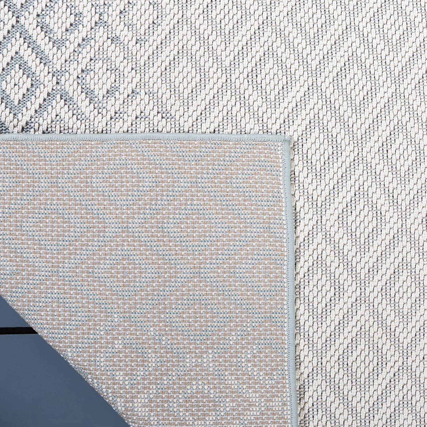 image:imageMartha Stewart x SAFAVIEH Outdoor Area Rug Collection 53 x 77 Aqua amp Cream Weather Resistant amp Washable Ideal for Patio Backyard Mudroom Deck Dining Space MSRO337JGreyCream