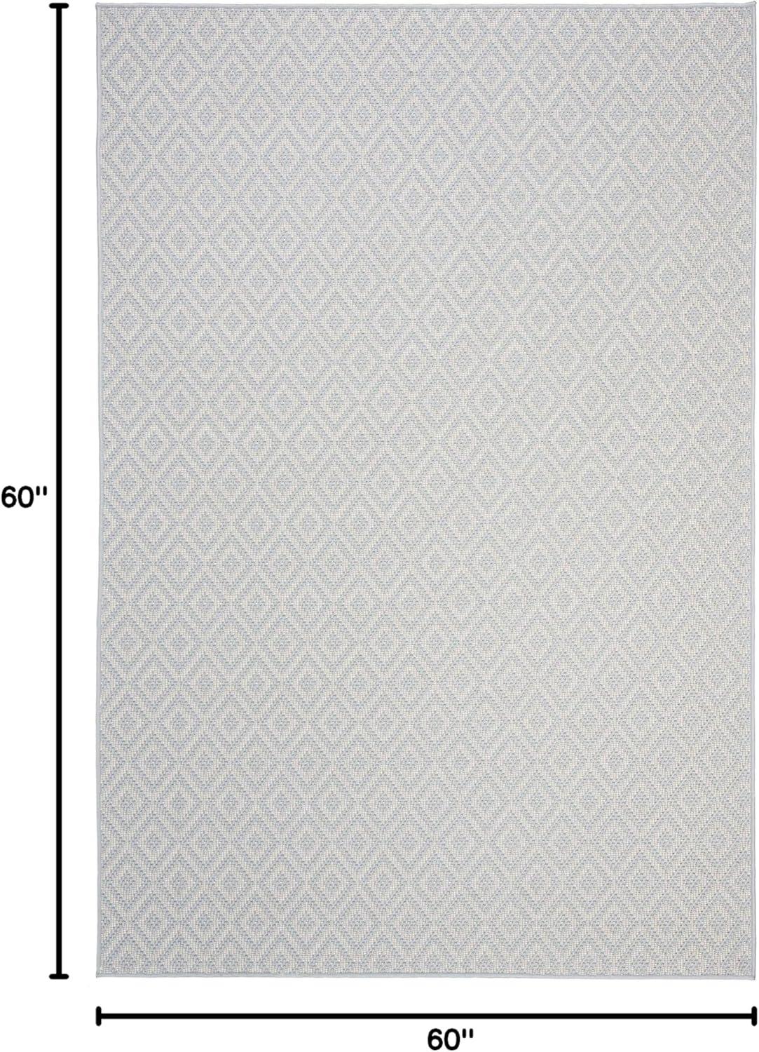 image:imageMartha Stewart x SAFAVIEH Outdoor Area Rug Collection 53 x 77 Aqua amp Cream Weather Resistant amp Washable Ideal for Patio Backyard Mudroom Deck Dining Space MSRO337JAquaCream