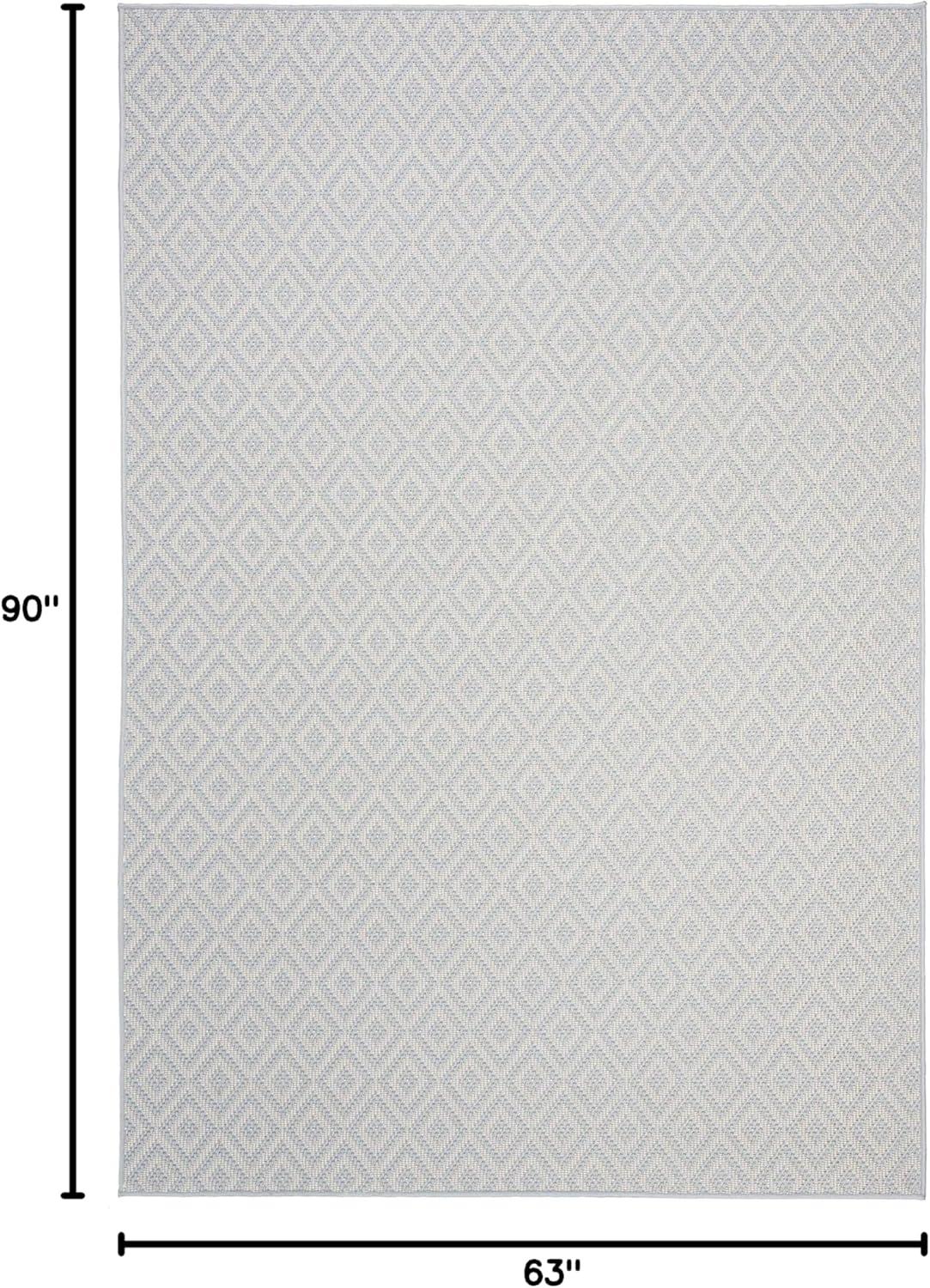 image:imageMartha Stewart x SAFAVIEH Outdoor Area Rug Collection 53 x 77 Aqua amp Cream Weather Resistant amp Washable Ideal for Patio Backyard Mudroom Deck Dining Space MSRO337JAquaCream