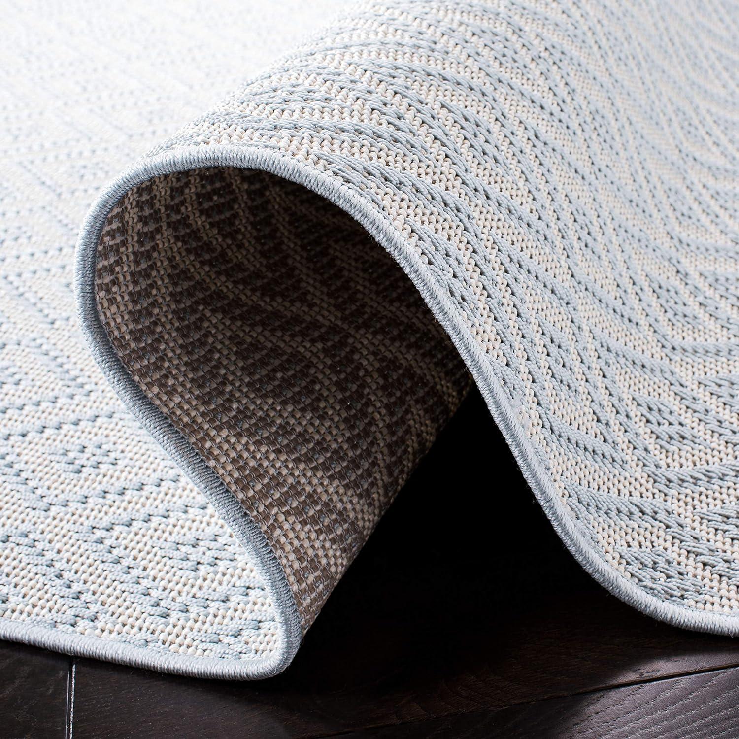 image:imageMartha Stewart x SAFAVIEH Outdoor Area Rug Collection 53 x 77 Aqua amp Cream Weather Resistant amp Washable Ideal for Patio Backyard Mudroom Deck Dining Space MSRO337JAquaCream