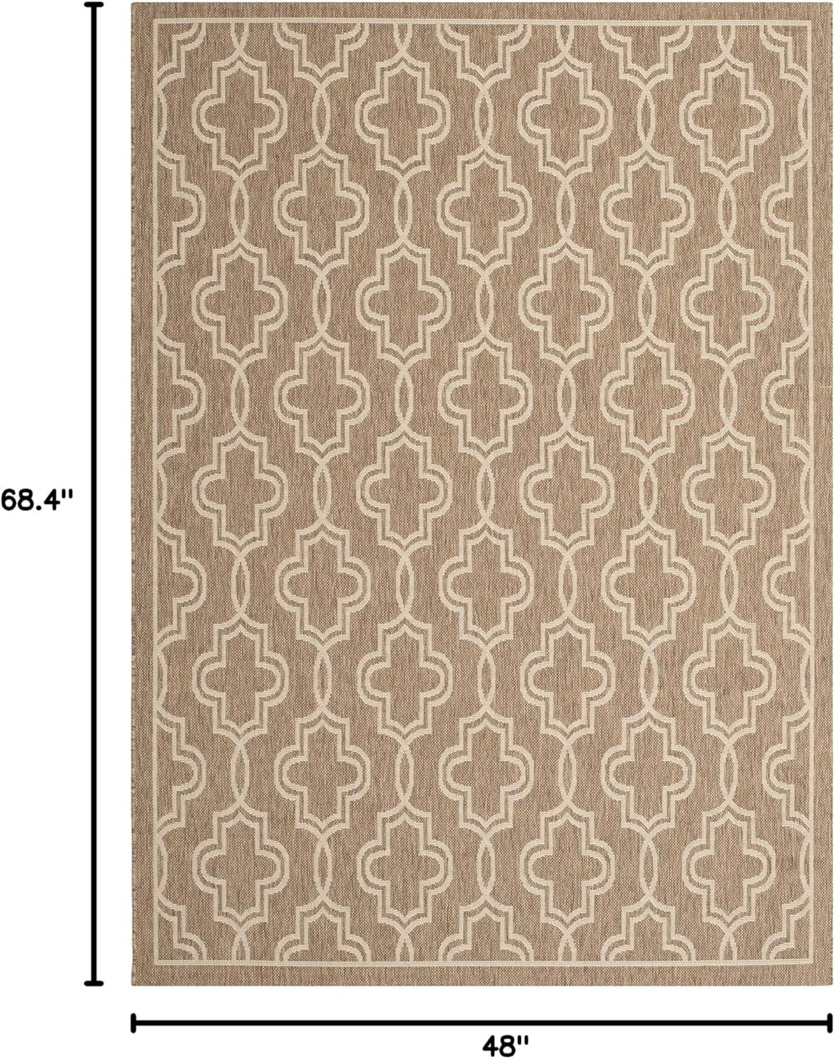 image:imageMartha Stewart x SAFAVIEH Outdoor Area Rug Collection 53 x 77 Blue amp Beige Weather Resistant amp Washable Ideal for Patio Backyard Mudroom Deck Dining Space MSR4274243BrownBeige