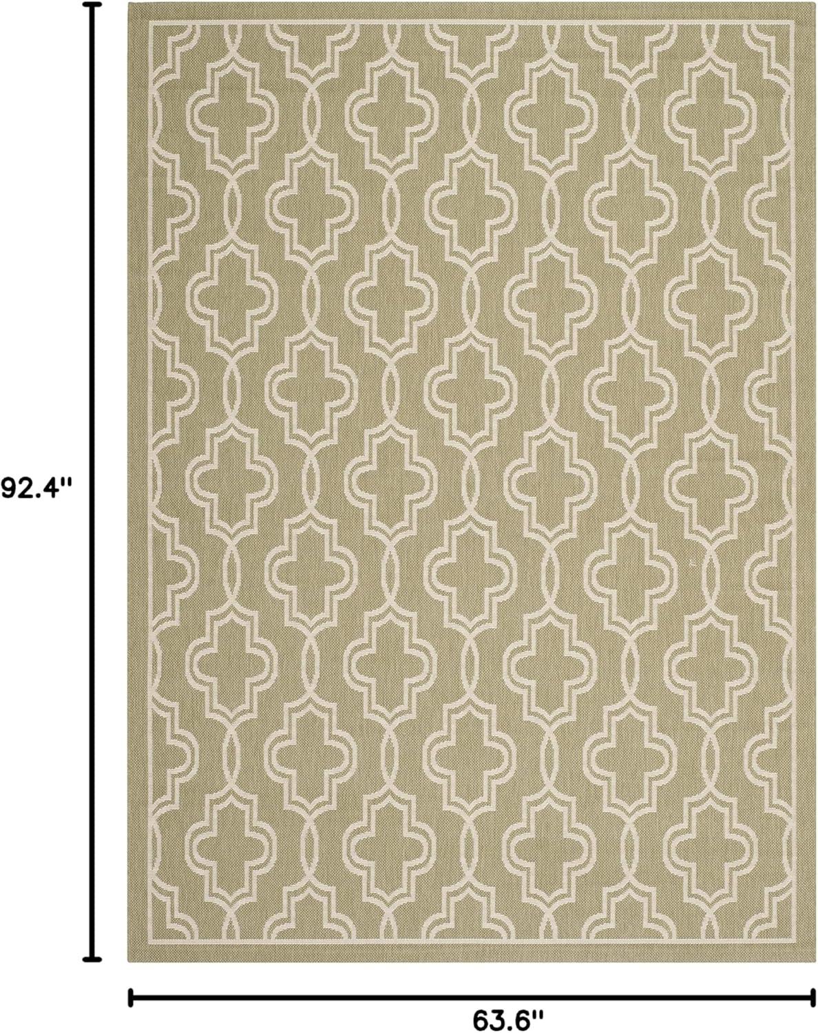 image:imageMartha Stewart x SAFAVIEH Outdoor Area Rug Collection 53 x 77 Blue amp Beige Weather Resistant amp Washable Ideal for Patio Backyard Mudroom Deck Dining Space MSR4274243GreenBeige