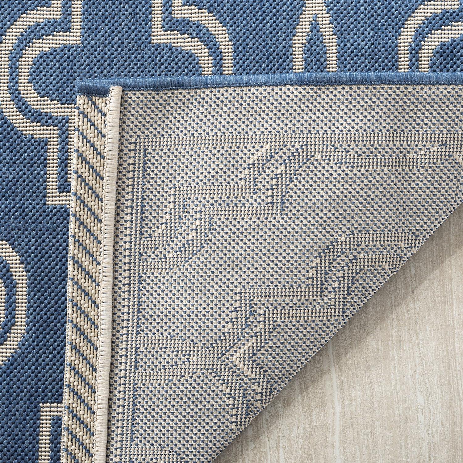 image:imageMartha Stewart x SAFAVIEH Outdoor Area Rug Collection 53 x 77 Blue amp Beige Weather Resistant amp Washable Ideal for Patio Backyard Mudroom Deck Dining Space MSR4274243BlueBeige