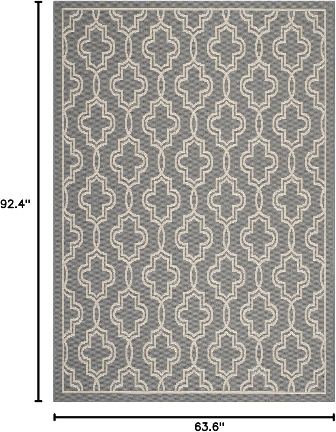 image:imageMartha Stewart x SAFAVIEH Outdoor Area Rug Collection 53 x 77 Blue amp Beige Weather Resistant amp Washable Ideal for Patio Backyard Mudroom Deck Dining Space MSR4274243AnthraciteBeige