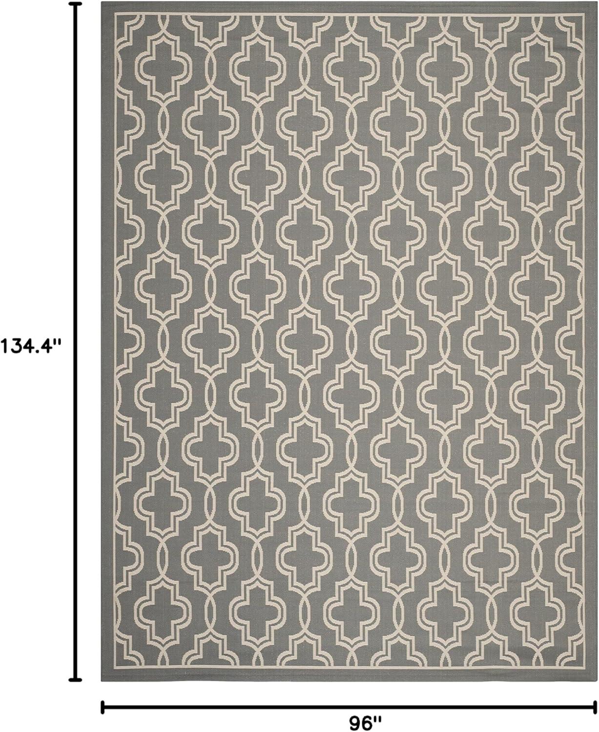 image:imageMartha Stewart x SAFAVIEH Outdoor Area Rug Collection 53 x 77 Blue amp Beige Weather Resistant amp Washable Ideal for Patio Backyard Mudroom Deck Dining Space MSR4274243AnthraciteBeige
