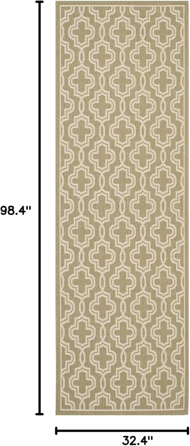image:imageMartha Stewart x SAFAVIEH Outdoor Area Rug Collection 53 x 77 Blue amp Beige Weather Resistant amp Washable Ideal for Patio Backyard Mudroom Deck Dining Space MSR4274243GreenBeige