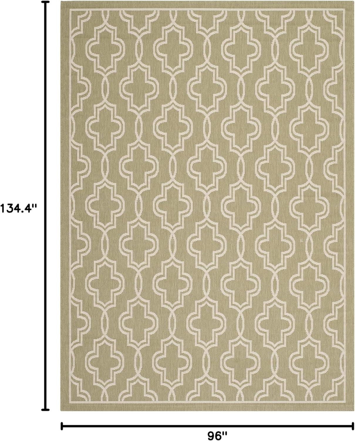 image:imageMartha Stewart x SAFAVIEH Outdoor Area Rug Collection 53 x 77 Blue amp Beige Weather Resistant amp Washable Ideal for Patio Backyard Mudroom Deck Dining Space MSR4274243GreenBeige