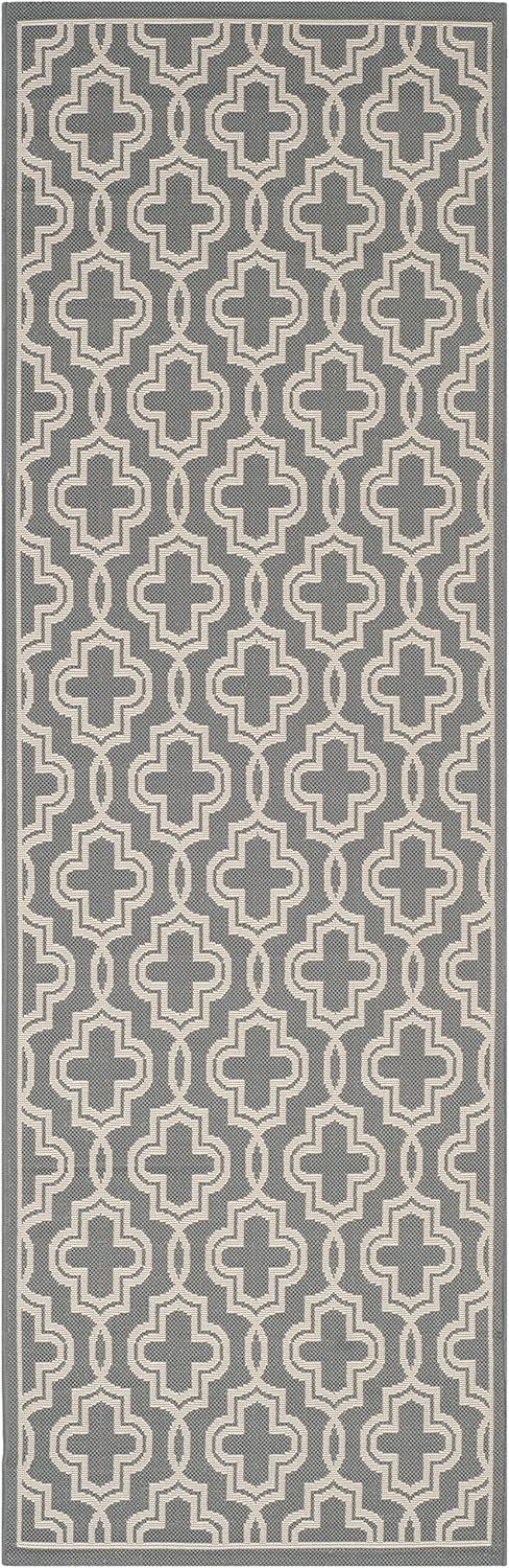 image:imageMartha Stewart x SAFAVIEH Outdoor Area Rug Collection 53 x 77 Blue amp Beige Weather Resistant amp Washable Ideal for Patio Backyard Mudroom Deck Dining Space MSR4274243AnthraciteBeige