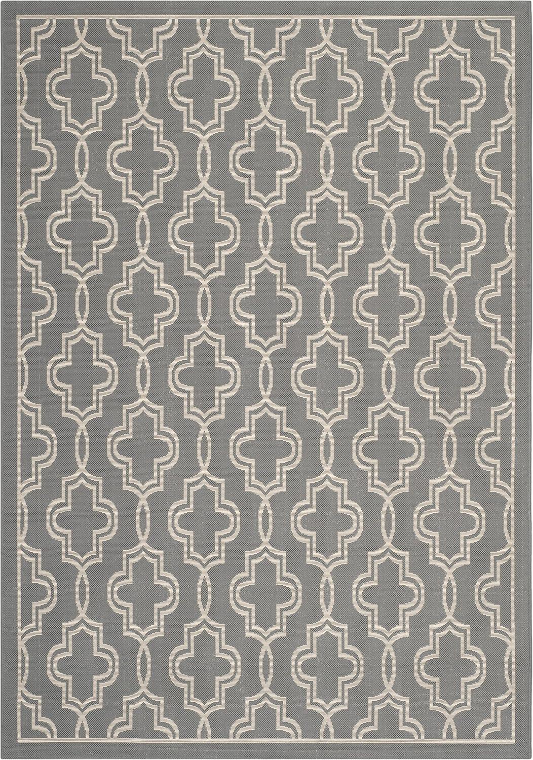 image:imageMartha Stewart x SAFAVIEH Outdoor Area Rug Collection 53 x 77 Blue amp Beige Weather Resistant amp Washable Ideal for Patio Backyard Mudroom Deck Dining Space MSR4274243AnthraciteBeige