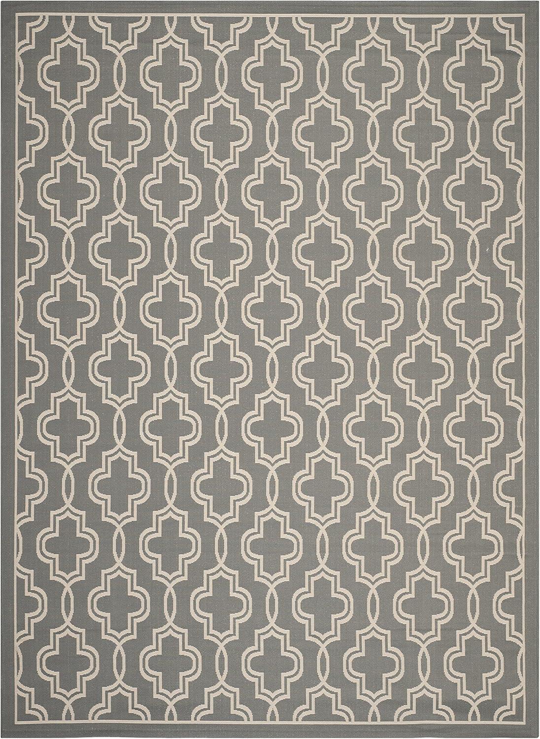 image:imageMartha Stewart x SAFAVIEH Outdoor Area Rug Collection 53 x 77 Blue amp Beige Weather Resistant amp Washable Ideal for Patio Backyard Mudroom Deck Dining Space MSR4274243AnthraciteBeige