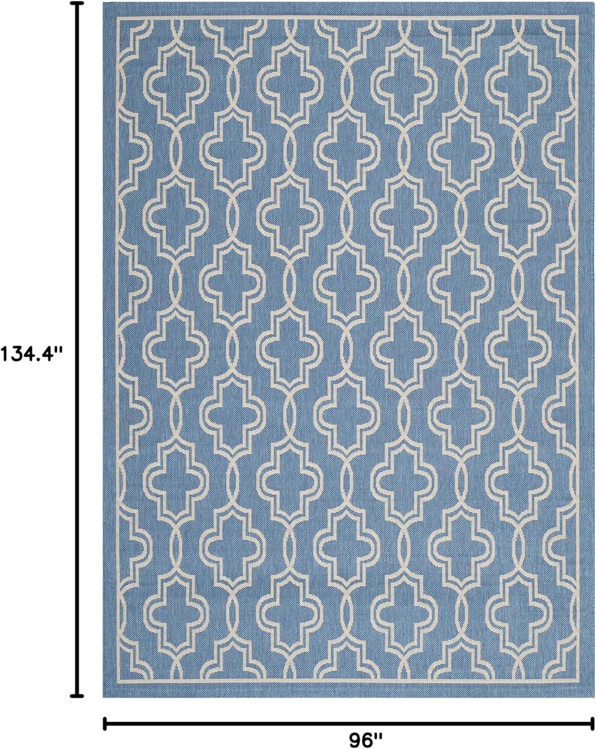 image:imageMartha Stewart x SAFAVIEH Outdoor Area Rug Collection 53 x 77 Blue amp Beige Weather Resistant amp Washable Ideal for Patio Backyard Mudroom Deck Dining Space MSR4274243BlueBeige