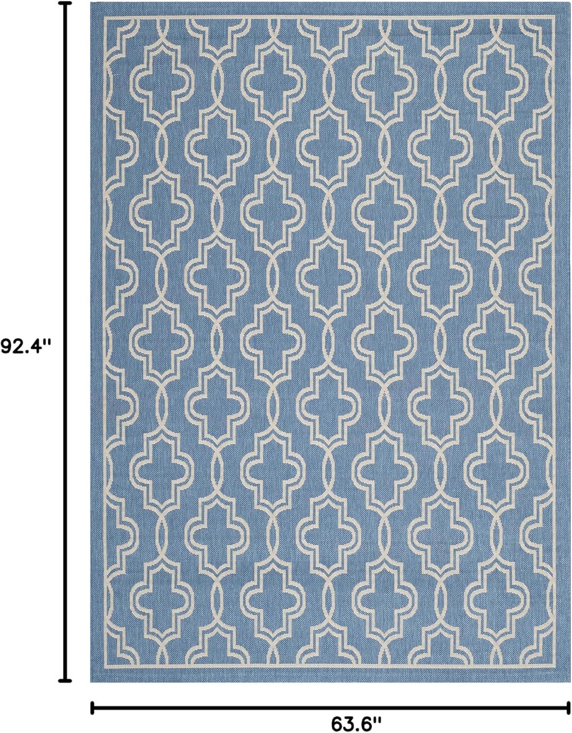 image:imageMartha Stewart x SAFAVIEH Outdoor Area Rug Collection 53 x 77 Blue amp Beige Weather Resistant amp Washable Ideal for Patio Backyard Mudroom Deck Dining Space MSR4274243BlueBeige