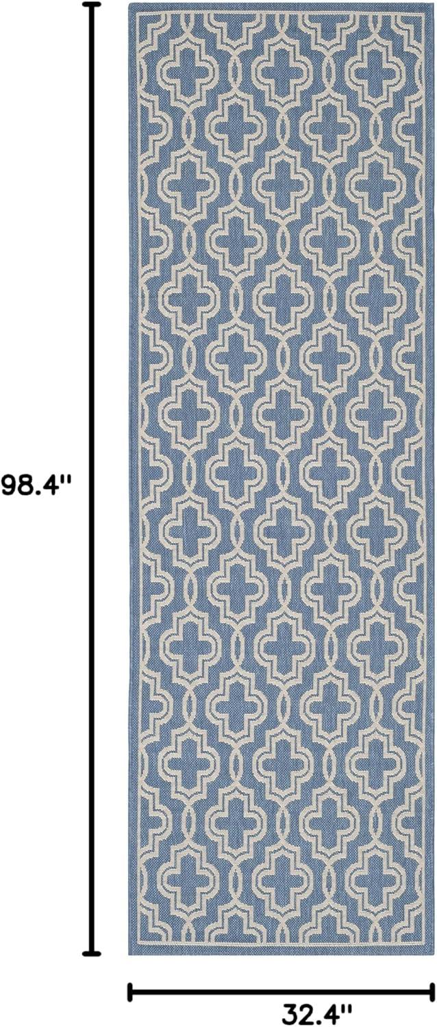 image:imageMartha Stewart x SAFAVIEH Outdoor Area Rug Collection 53 x 77 Blue amp Beige Weather Resistant amp Washable Ideal for Patio Backyard Mudroom Deck Dining Space MSR4274243BlueBeige