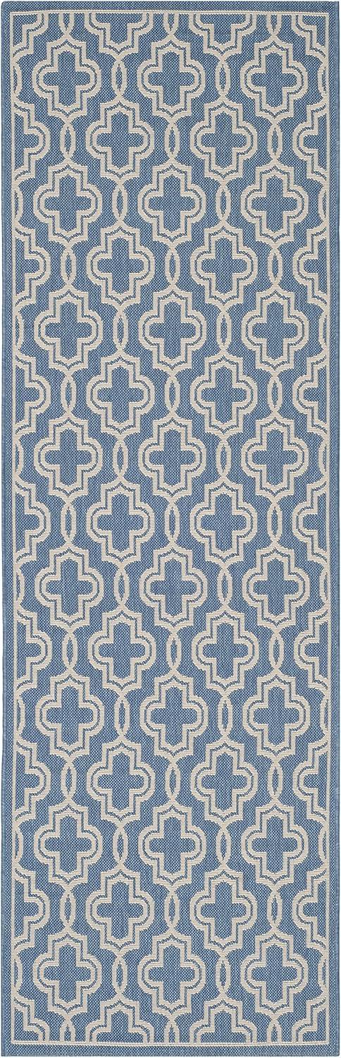 image:imageMartha Stewart x SAFAVIEH Outdoor Area Rug Collection 53 x 77 Blue amp Beige Weather Resistant amp Washable Ideal for Patio Backyard Mudroom Deck Dining Space MSR4274243BlueBeige