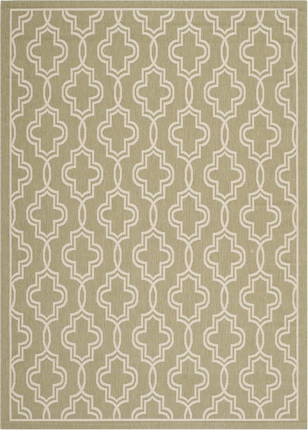 image:imageMartha Stewart x SAFAVIEH Outdoor Area Rug Collection 53 x 77 Blue amp Beige Weather Resistant amp Washable Ideal for Patio Backyard Mudroom Deck Dining Space MSR4274243GreenBeige