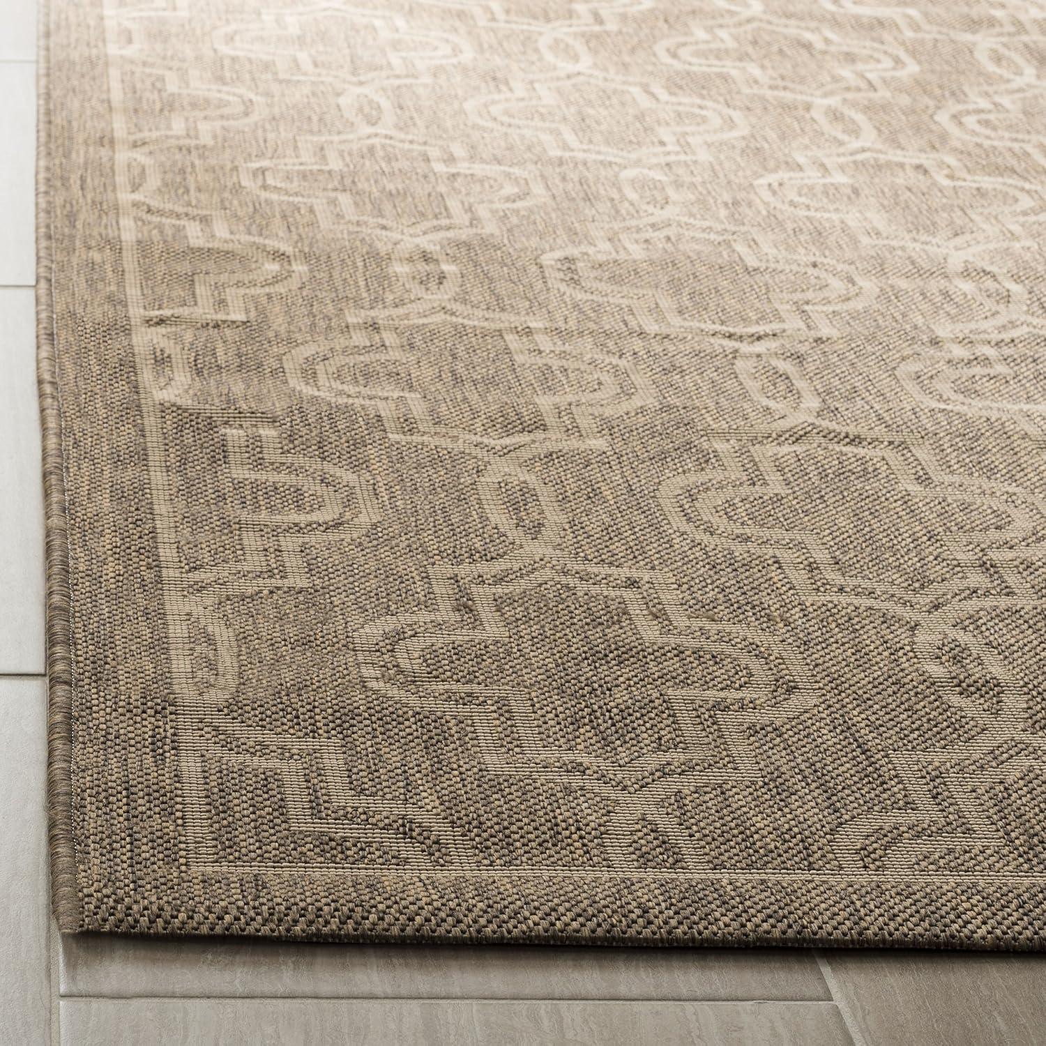 image:imageMartha Stewart x SAFAVIEH Outdoor Area Rug Collection 53 x 77 Blue amp Beige Weather Resistant amp Washable Ideal for Patio Backyard Mudroom Deck Dining Space MSR4274243BrownBeige