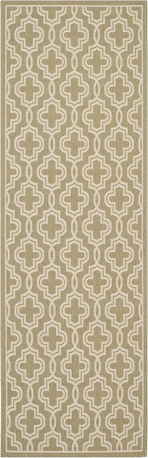 image:imageMartha Stewart x SAFAVIEH Outdoor Area Rug Collection 53 x 77 Blue amp Beige Weather Resistant amp Washable Ideal for Patio Backyard Mudroom Deck Dining Space MSR4274243GreenBeige